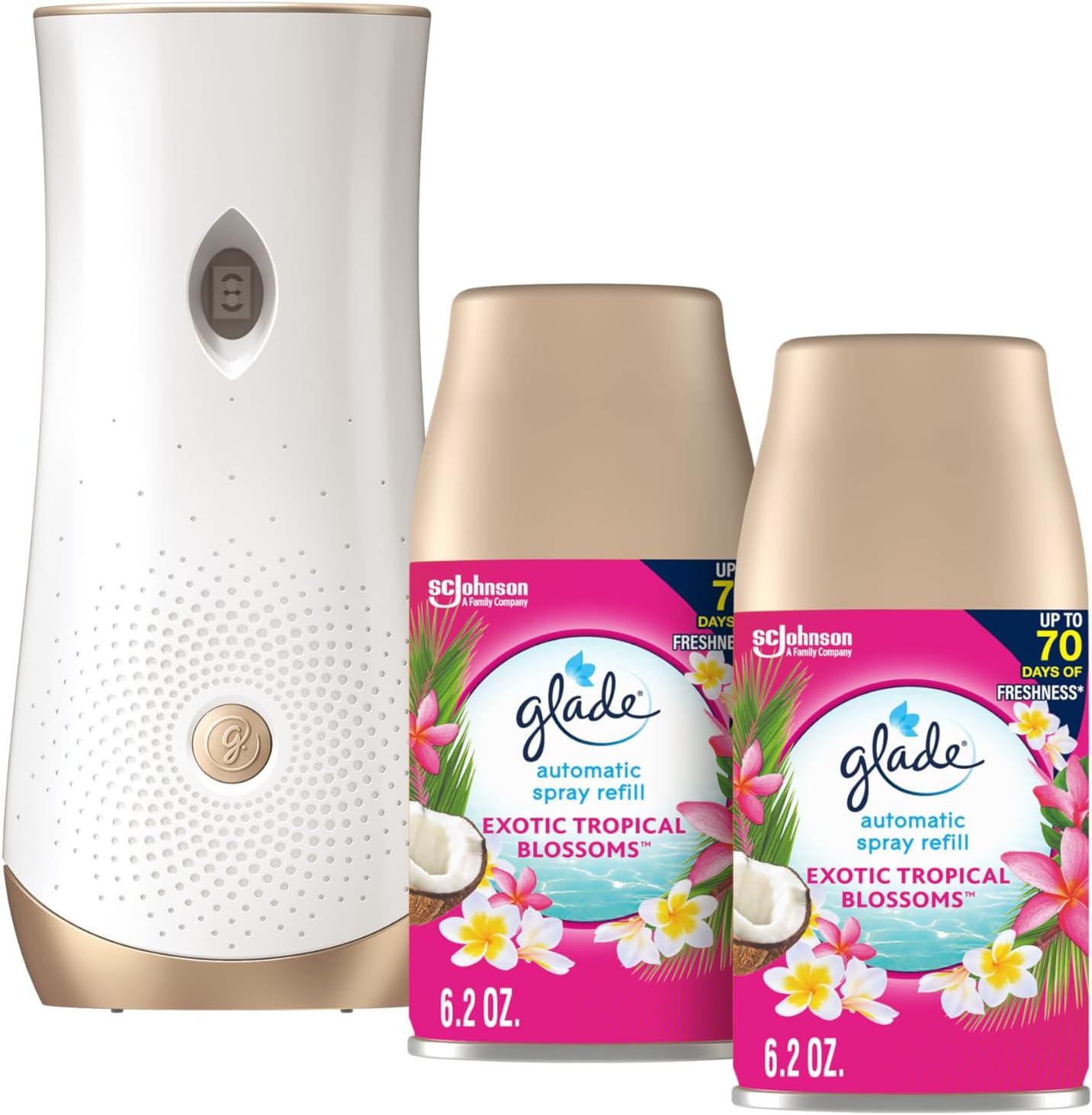 Glade Automatic Spray Refill and Holder Kit Tropical Blossoms 62 Oz 2 Count