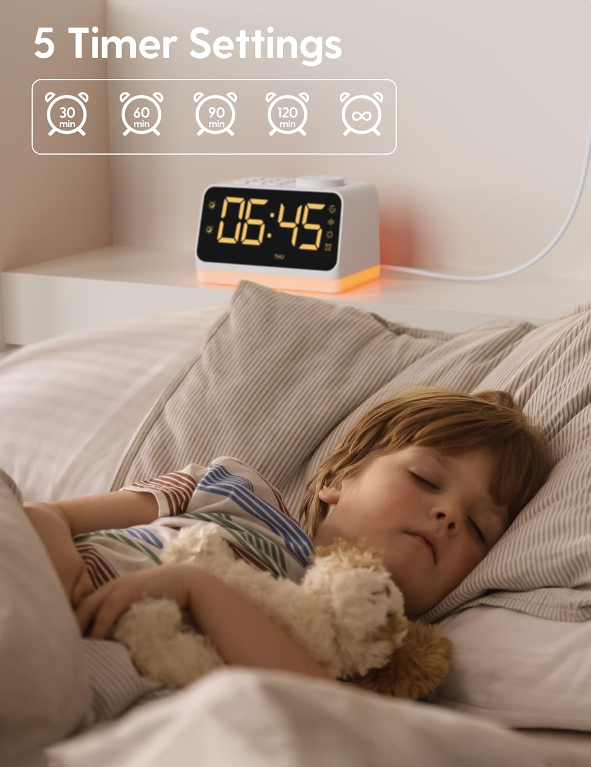 Babelio Alarm Clock Sound Machine with Sleep Training