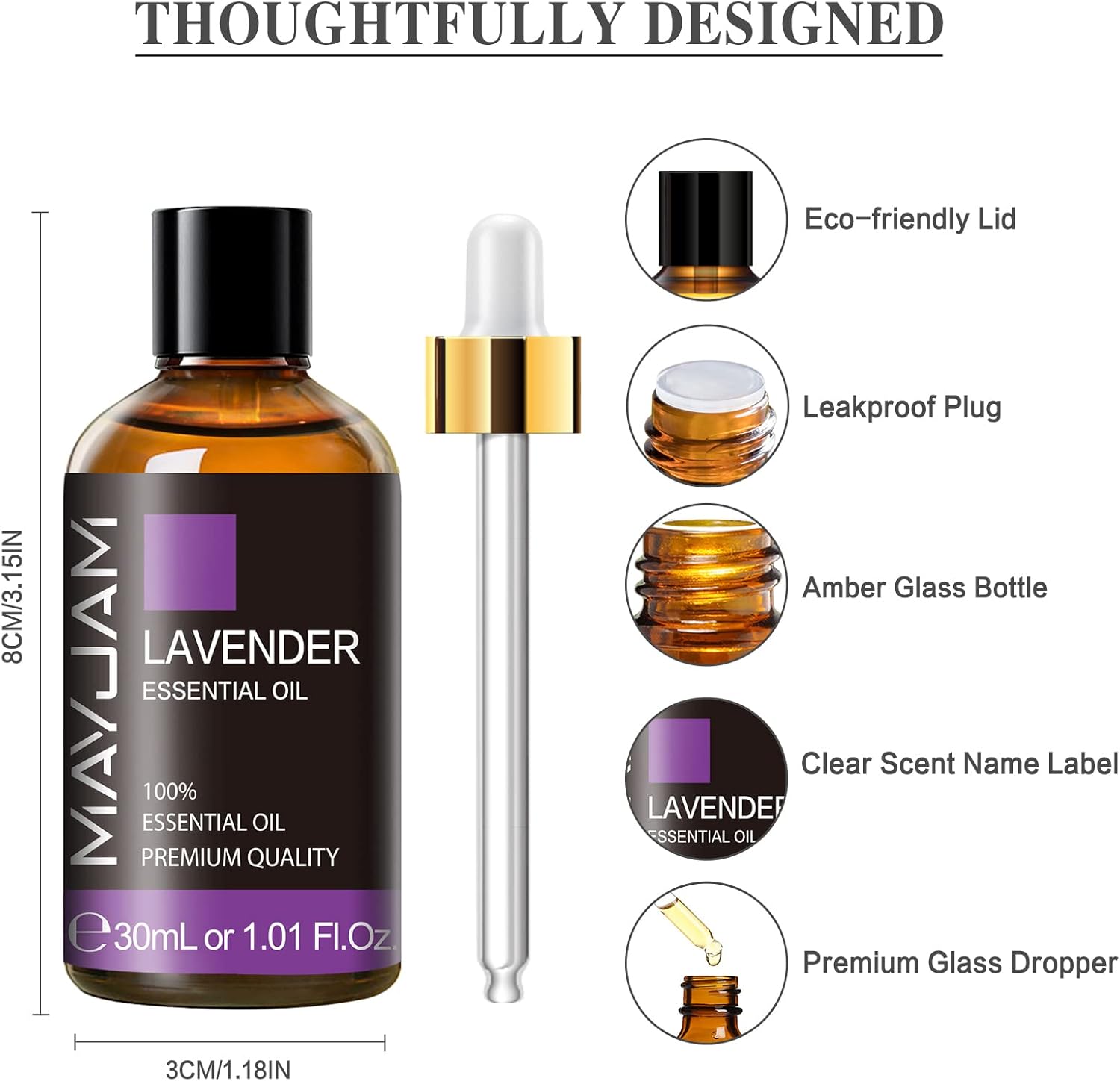 MAYJAM Lavender Essential Oil 30ML for Massage and Diffuser