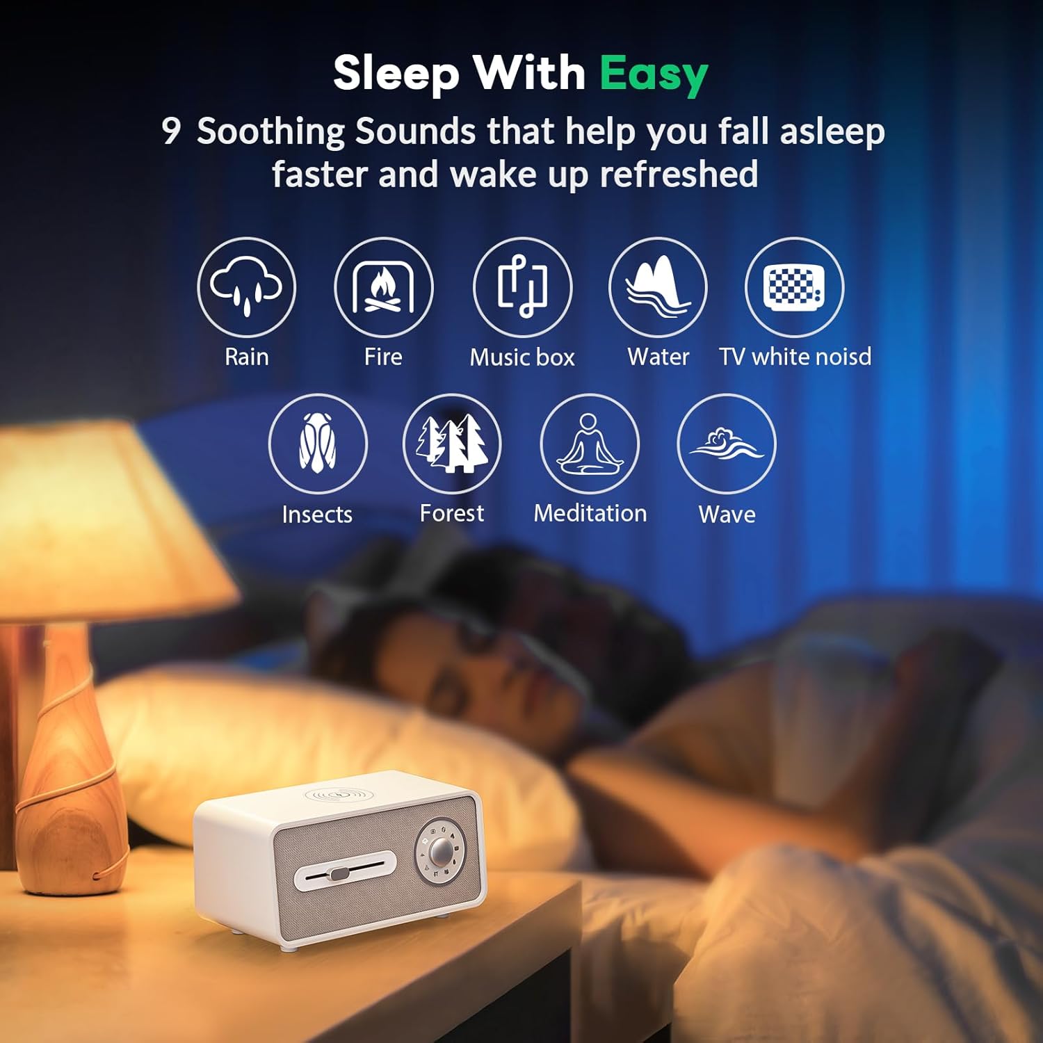 Wipeeyes White Noise Sound Machine with Wireless Charging