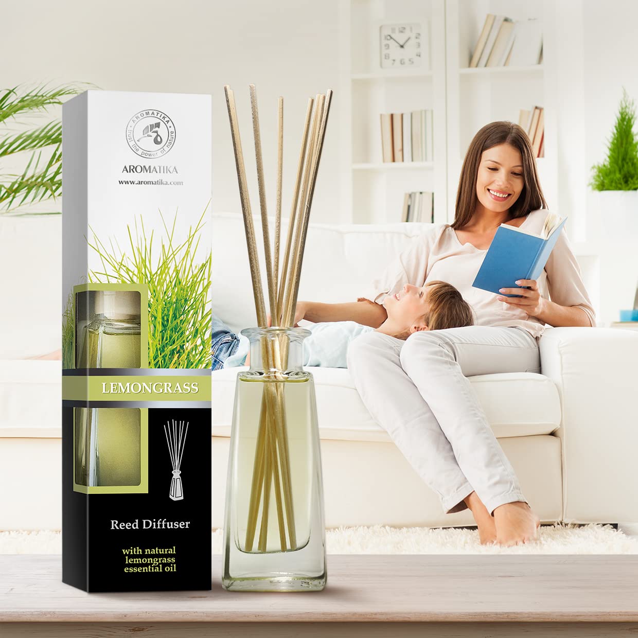 Lemongrass Diffuser with Essential Oil 34 Fl Oz