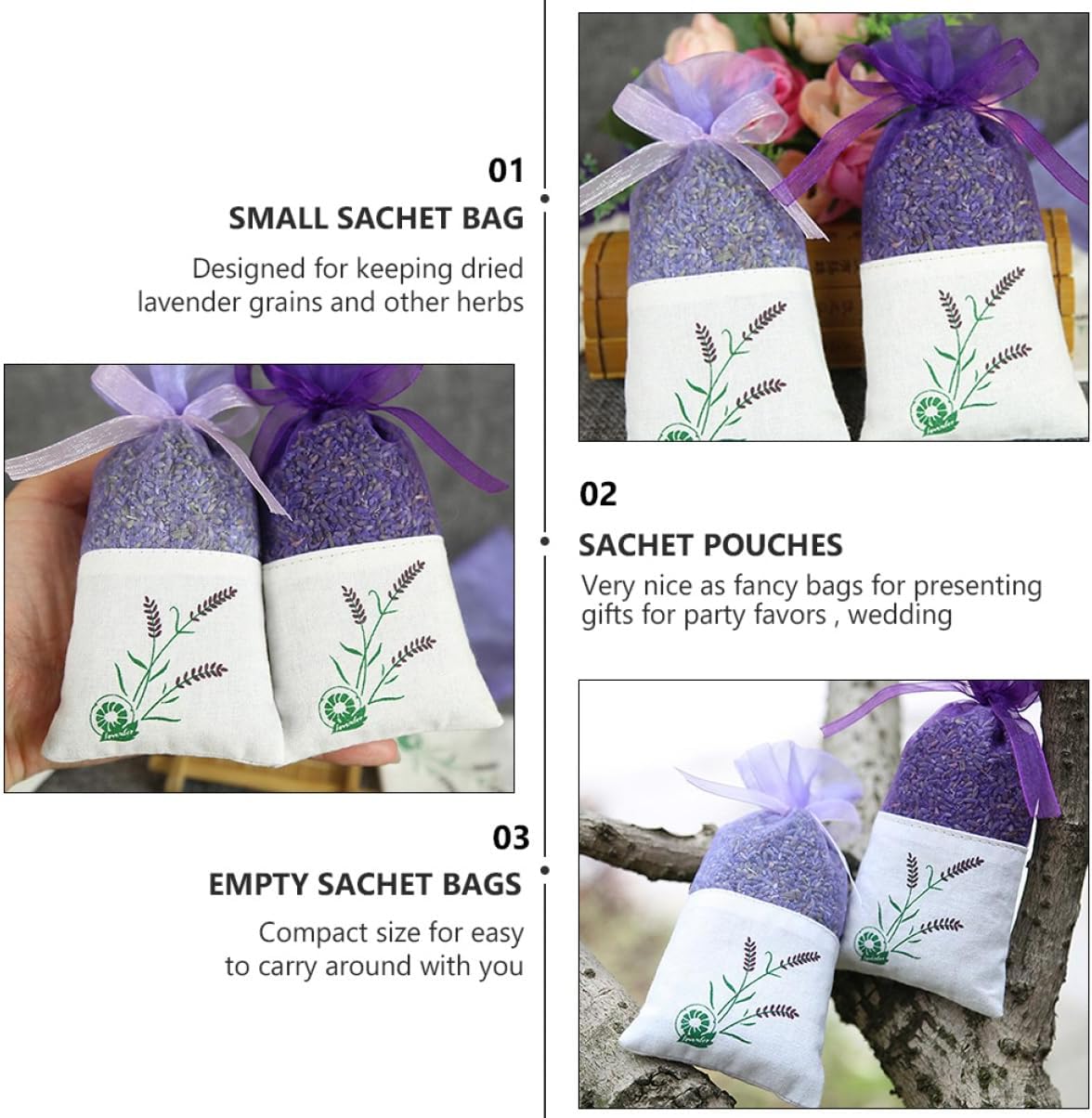 ULTECHNOVO 12pcs Lavender Sachet Bags with Drawstring for Home and Gifts