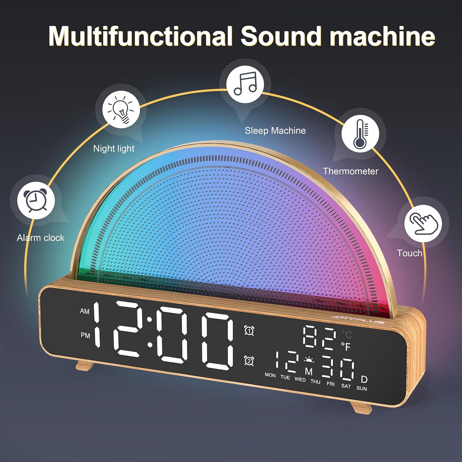 Sunrise Alarm Clock with 13 Soothing Sounds and Gentle Light