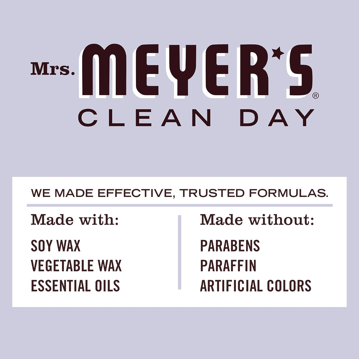Mrs Meyers Clean Day Lavender Soy Candle Pack of 2