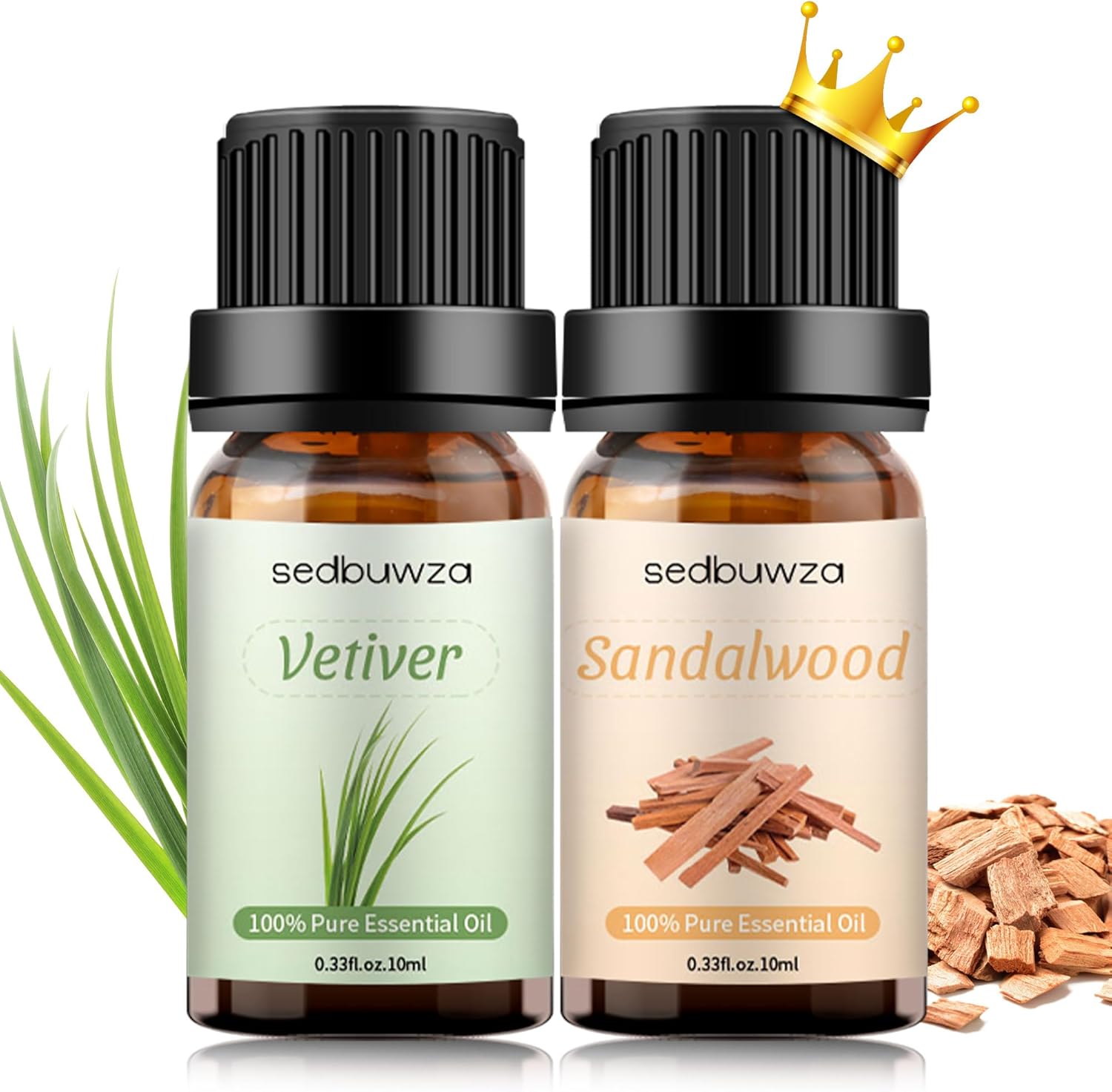 Sedbuwza Sandalwood Vetiver Essential Oil Set 2x10ml