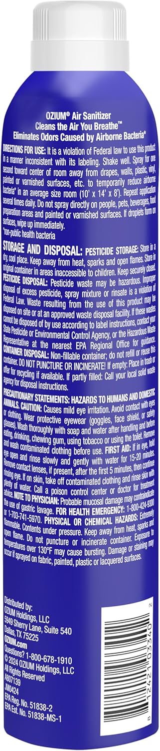 Ozium Air Sanitizer Spray 8 oz 6 Pack