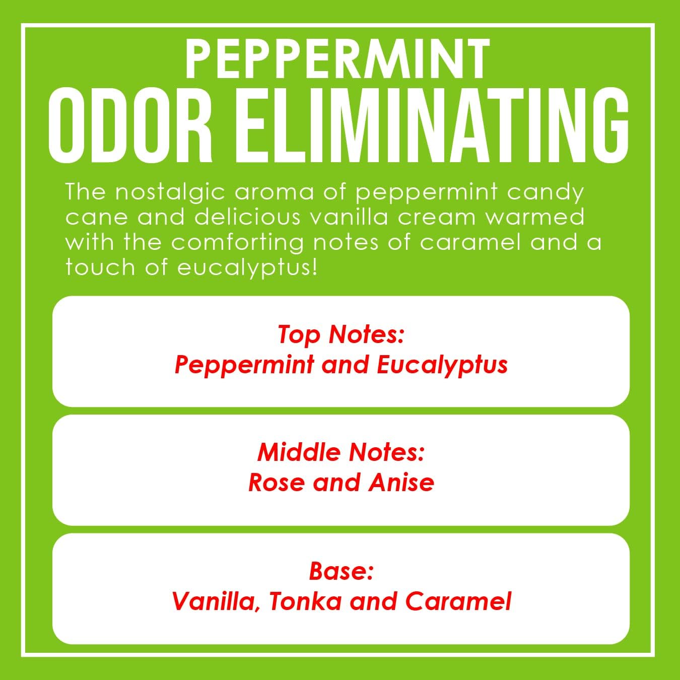 Peppermint Odor Eliminating Soy Candle - 80 Hour Burn