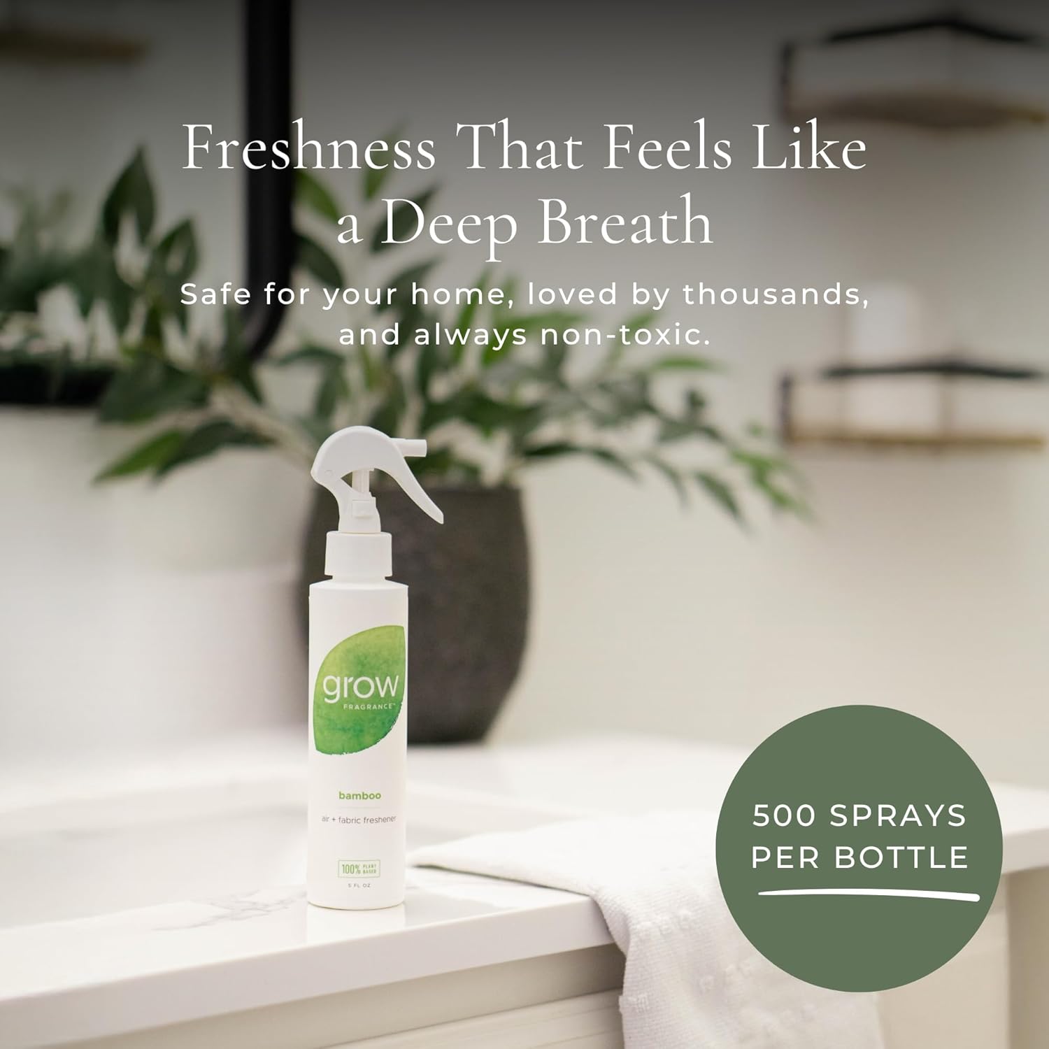 Grow Fragrance Scented Fabric Room Air Freshener Spray - 5 oz Bamboo 2-Pack