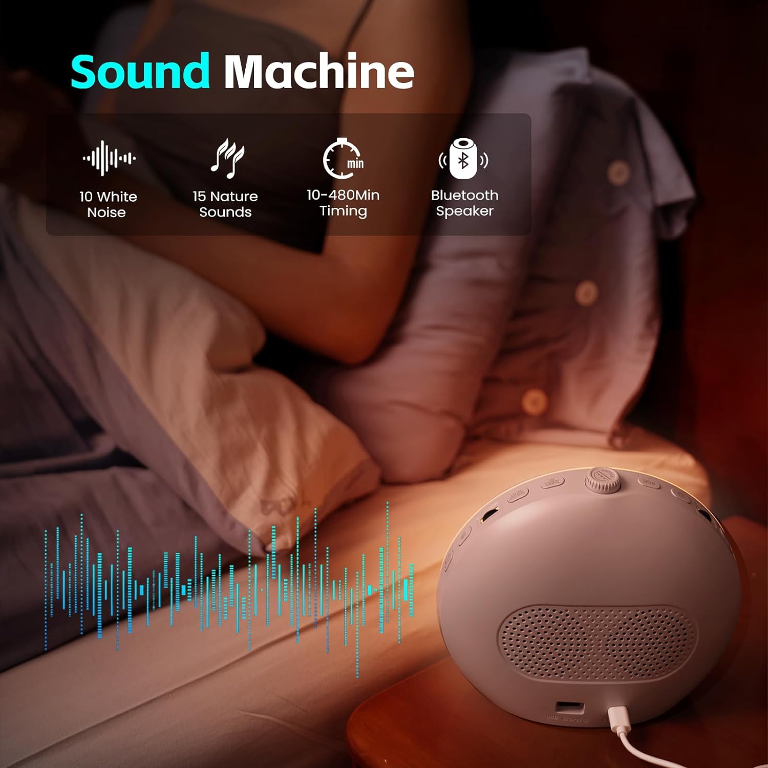 Sunrise Alarm Clock with White Noise and Night Lights