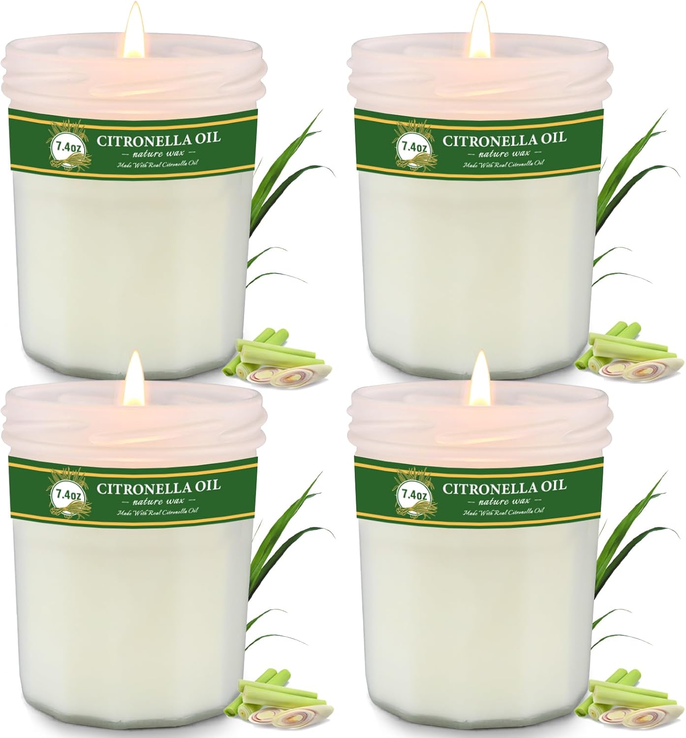 PELN Citronella Candles Outdoor 4 Pack 200 Hours Burning