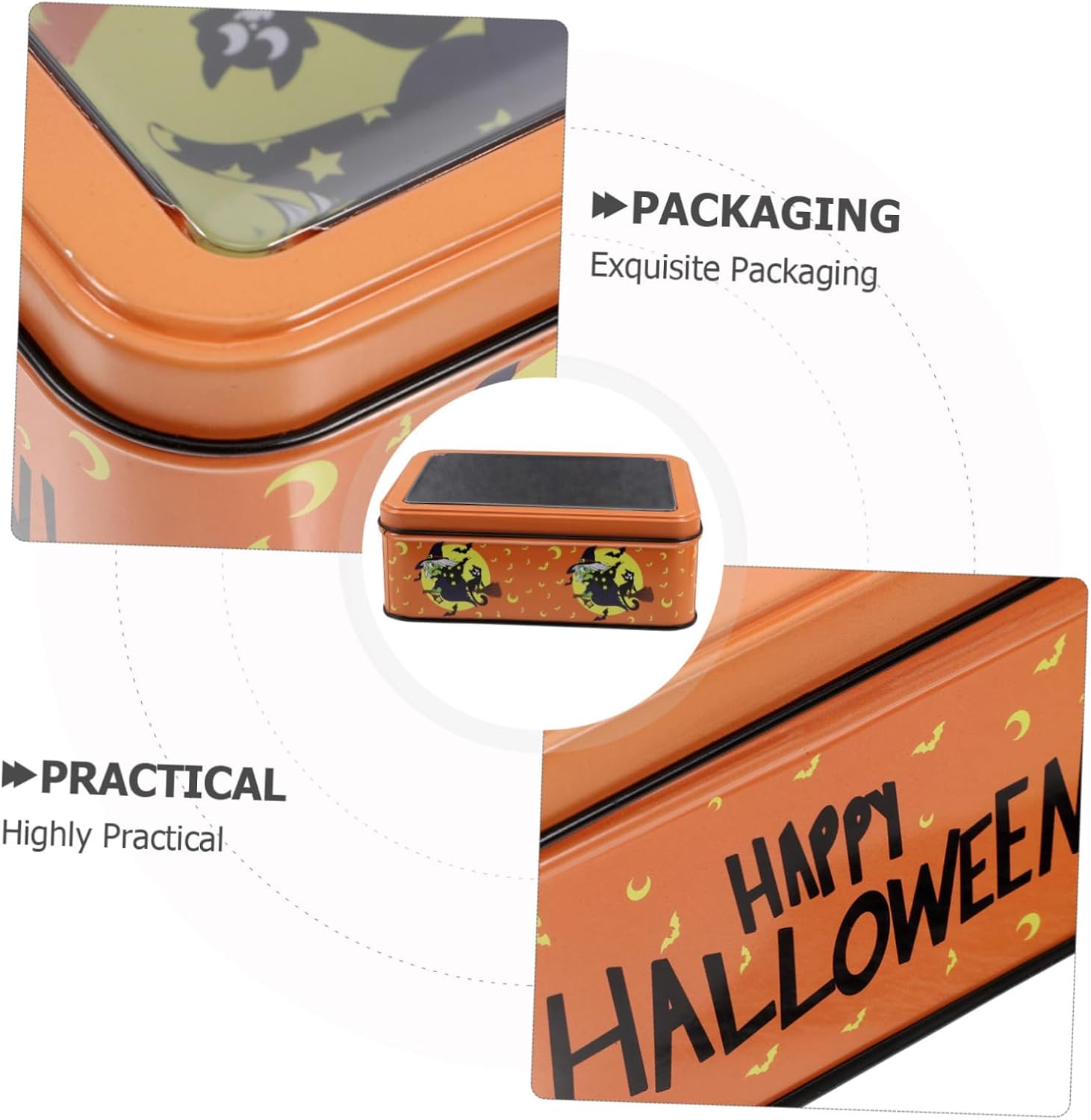 Beaupretty Halloween Tinplate Storage Box