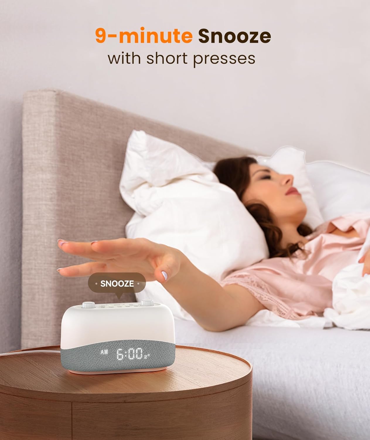 Dreamegg Sound Machine Alarm Clock with 29 Sounds and Night Light