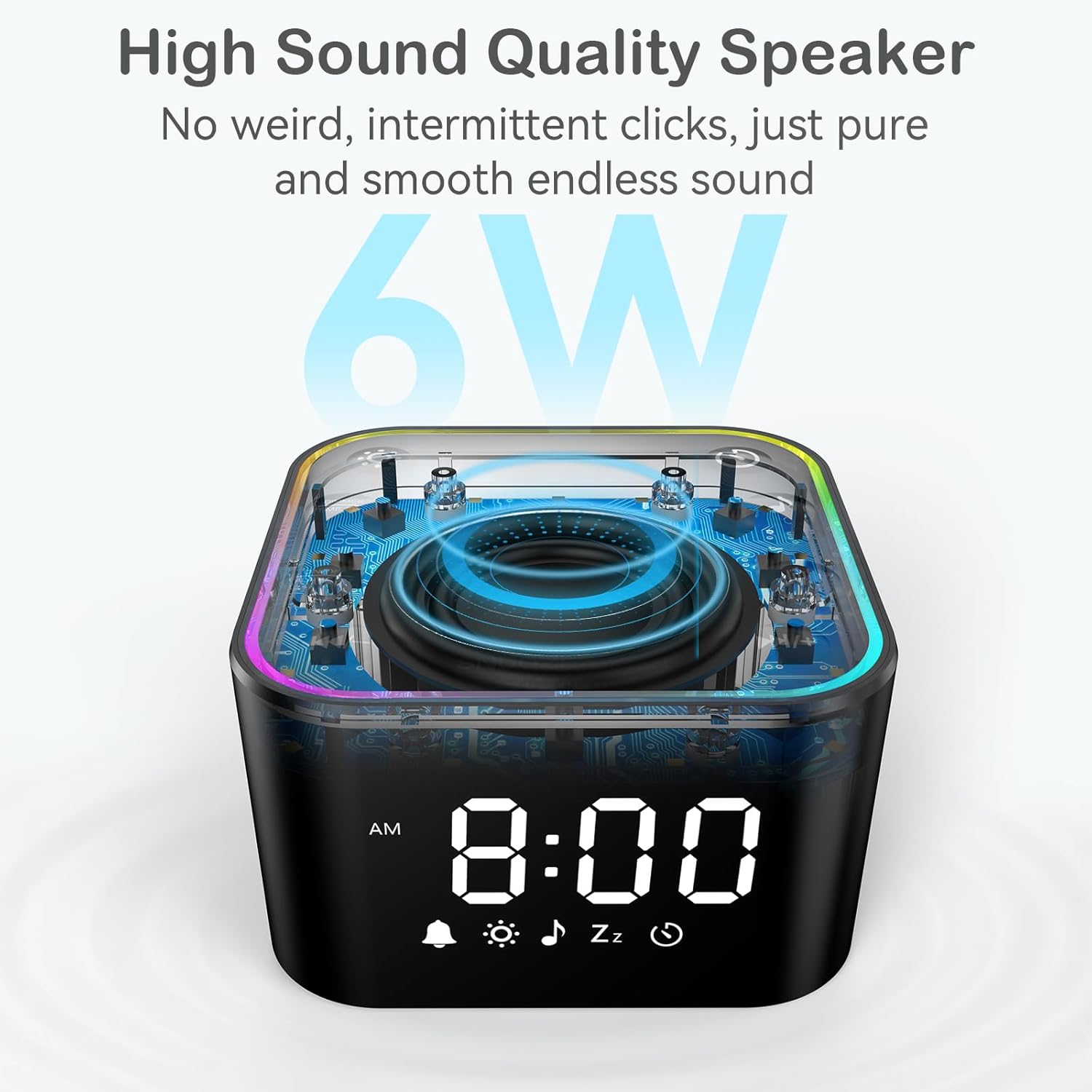 Sound Machine with Alarm Clock 30 Non-Looping Sleep Sounds and Night Light