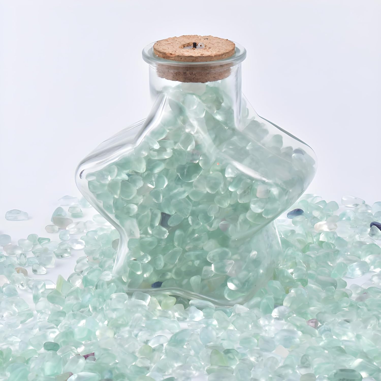 Polished Green Fluorite Crystal Chips 200 Pcs
