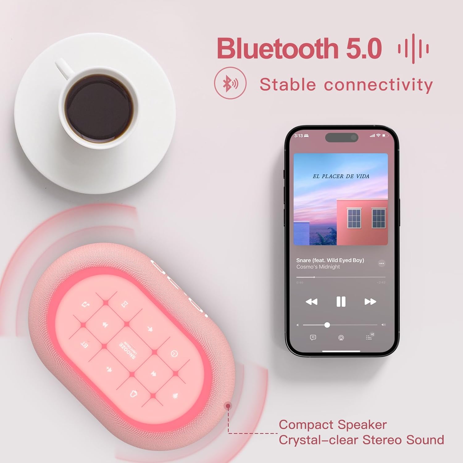 ANJANK White Noise Sound Machine with Bluetooth Speaker and Night Light