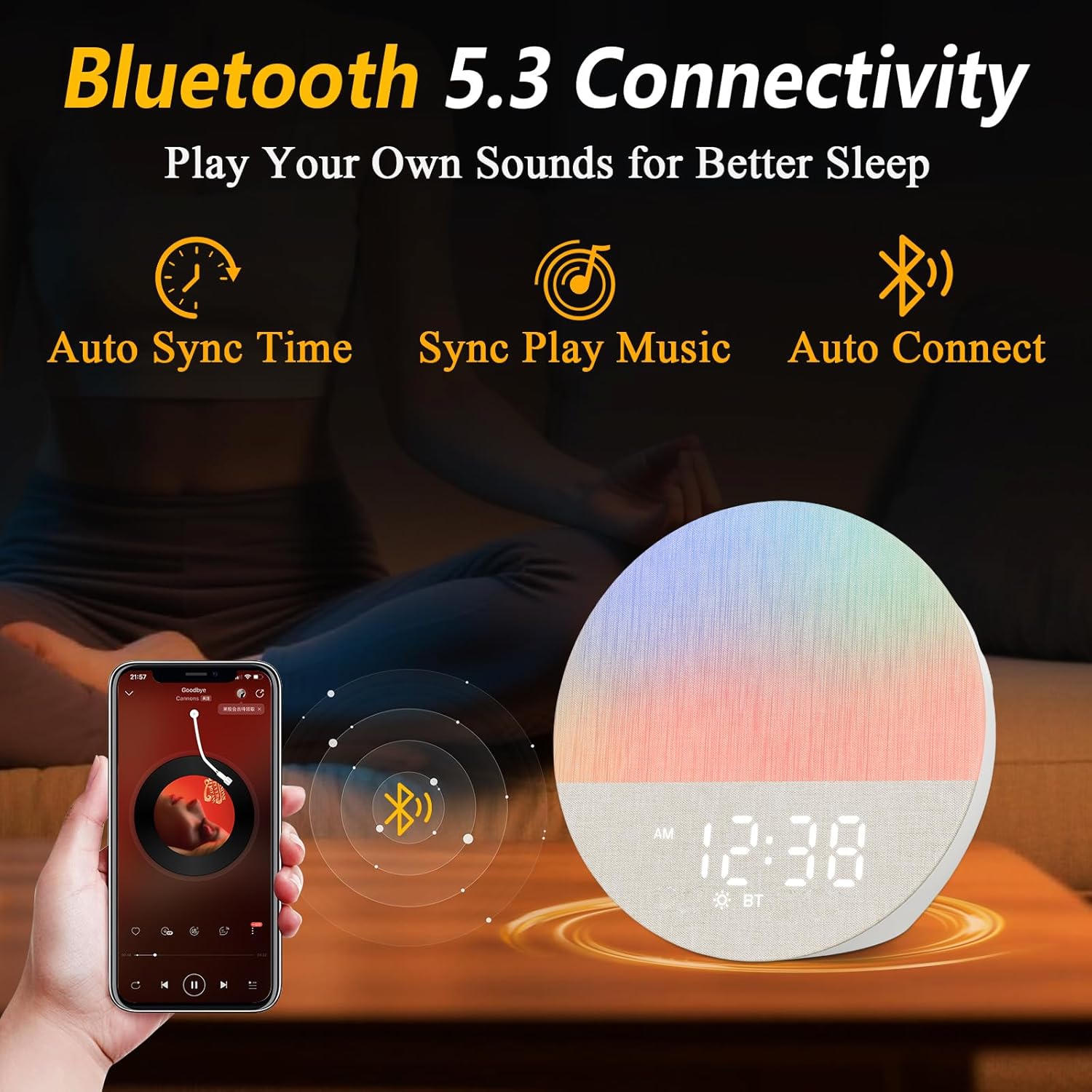 Sunrise Alarm Clock with Sound Machine and Light