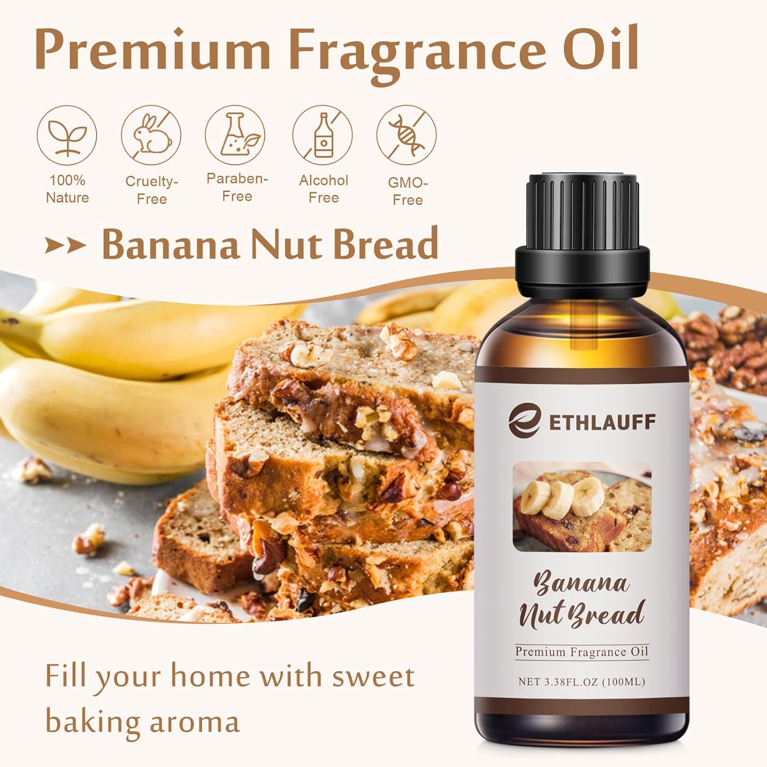 Banana Nut Bread Fragrance Oil 100ml for Diffusers and Crafts