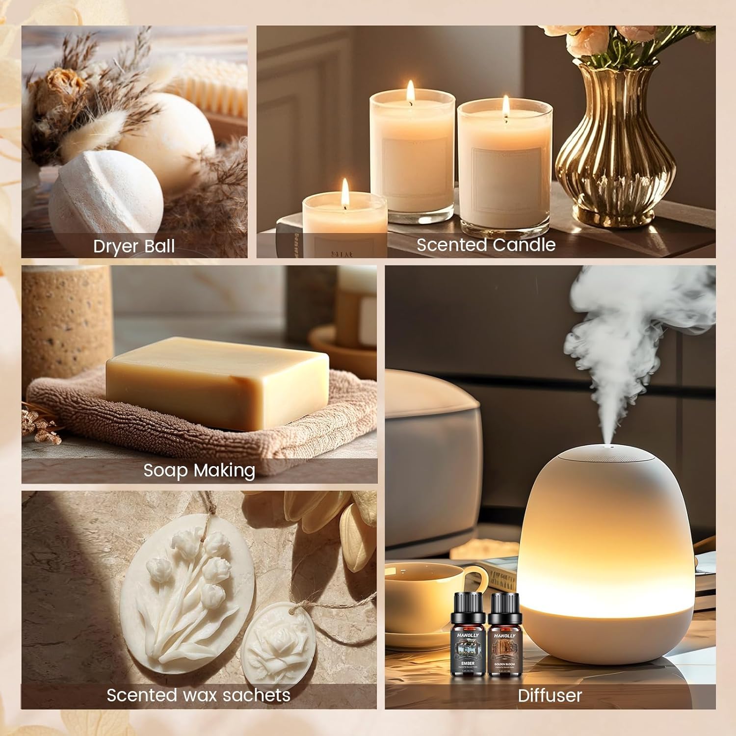 Hotel Diffuser Oils Gift Set - 6x10ML Luxury Essential Oil Collection