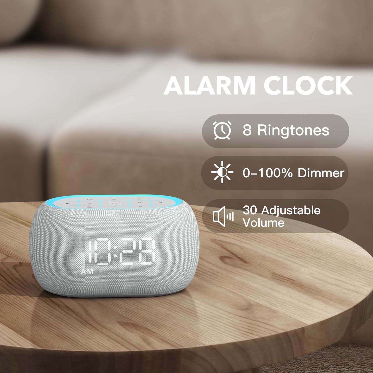 ANJANK White Noise Alarm Clock with Bluetooth Speaker and Night Light