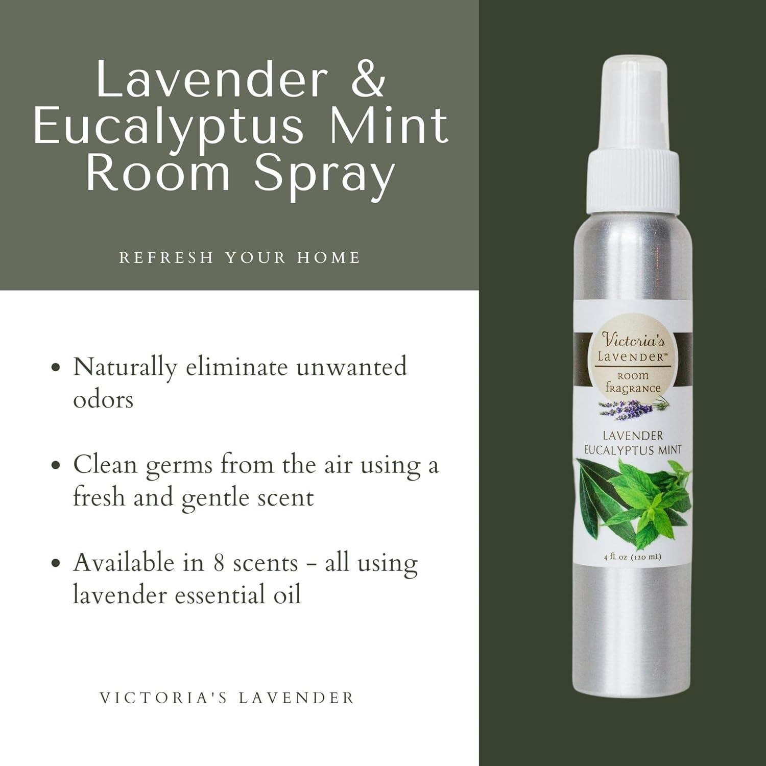 Victorias Lavender Room Spray - Natural Essential Oil Fragrance 2pk
