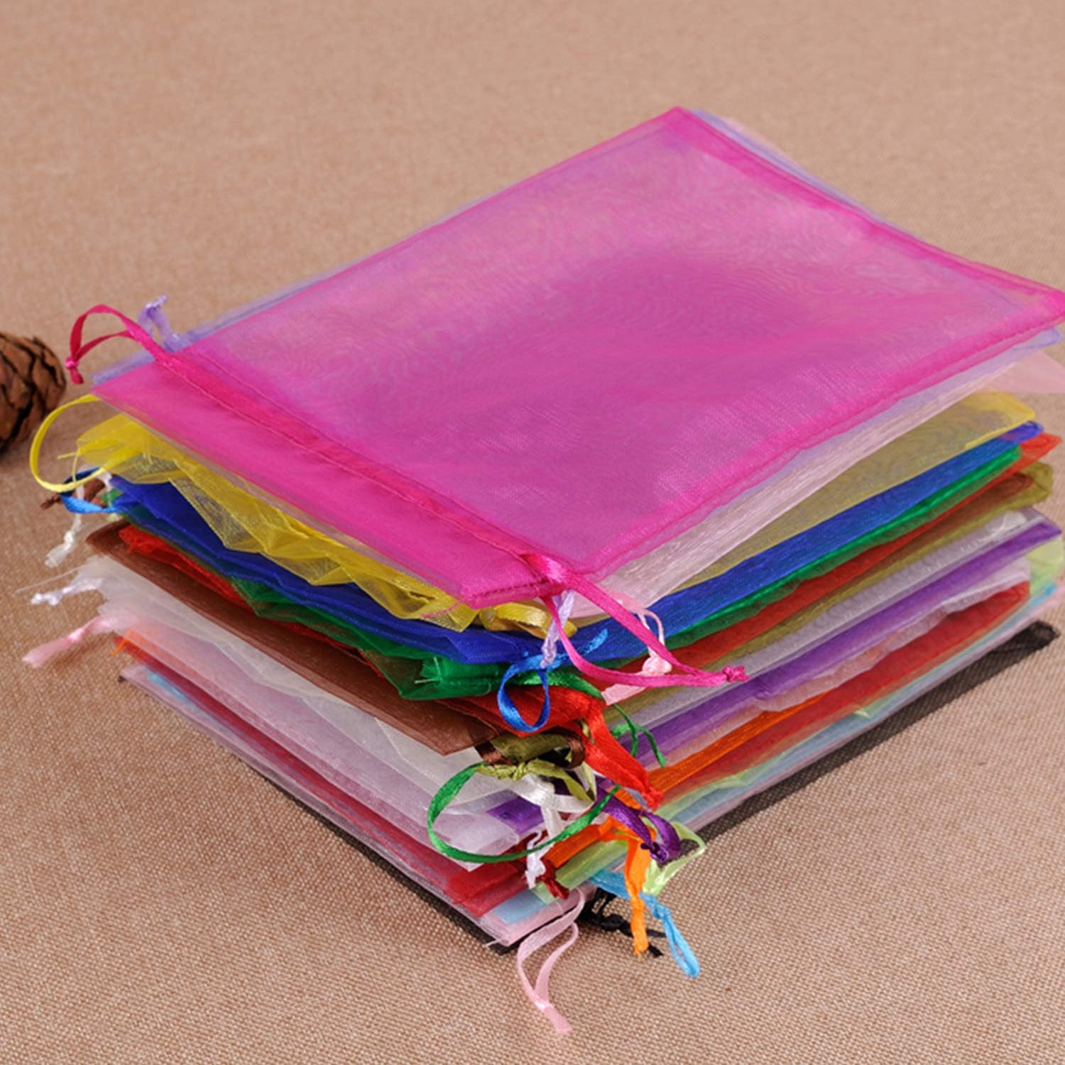 50pcs 4x6 Inch Mixed Color Drawstring Gift Bags