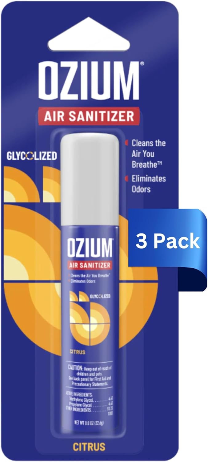 Ozium 08 Oz Air Sanitizer Spray Pack of 3 Citrus