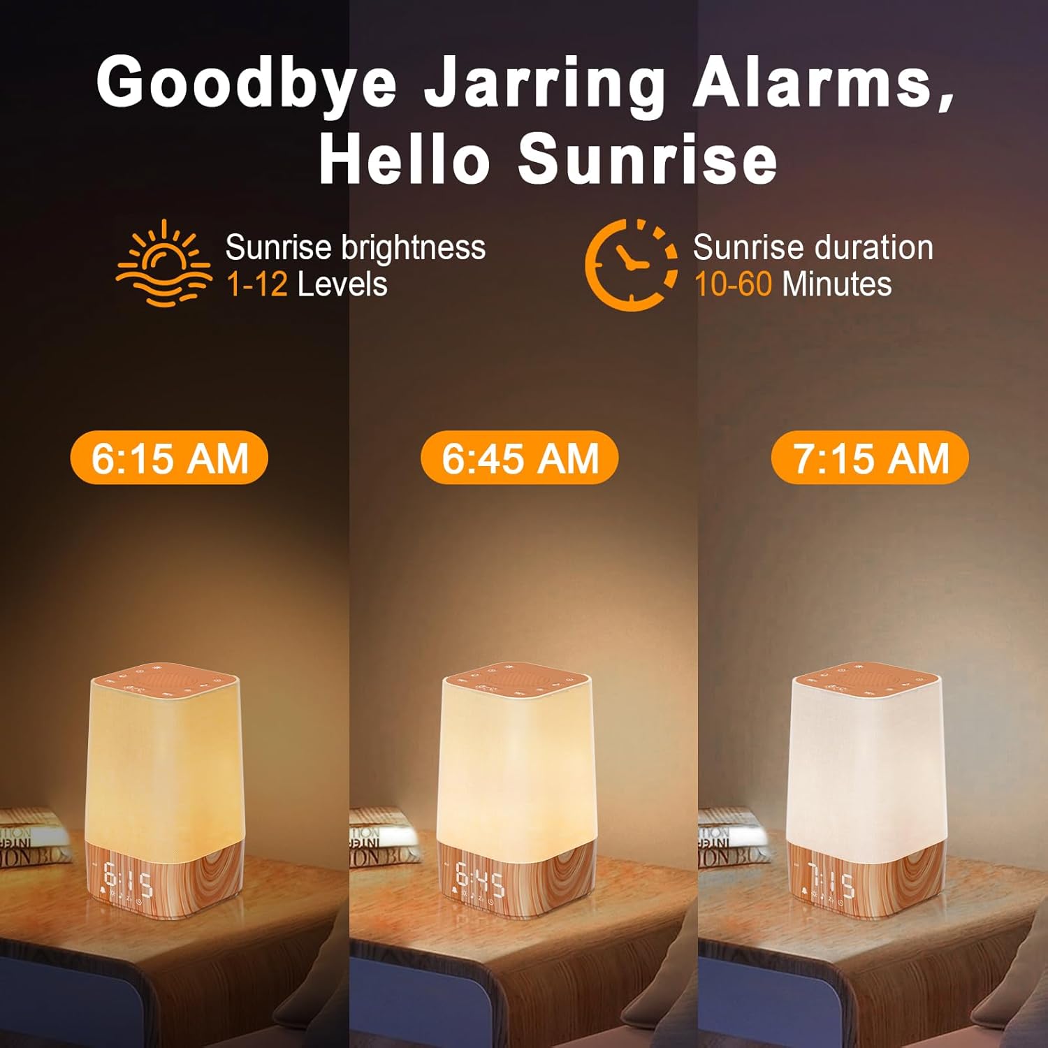 Sunrise Alarm Clock with Nature Sounds and Sleep Timer
