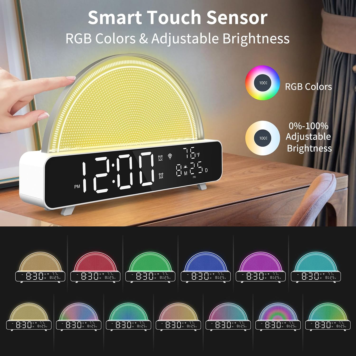 Zerain Sound Machine Sunrise Alarm Clock with White Noise