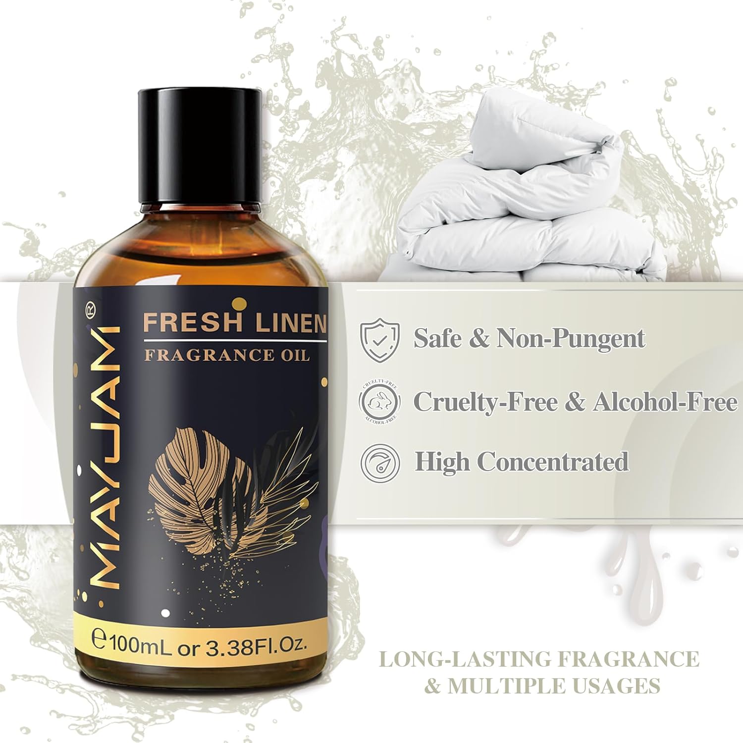 Fresh Linen Fragrance Oils 100ML with Glass Dropper