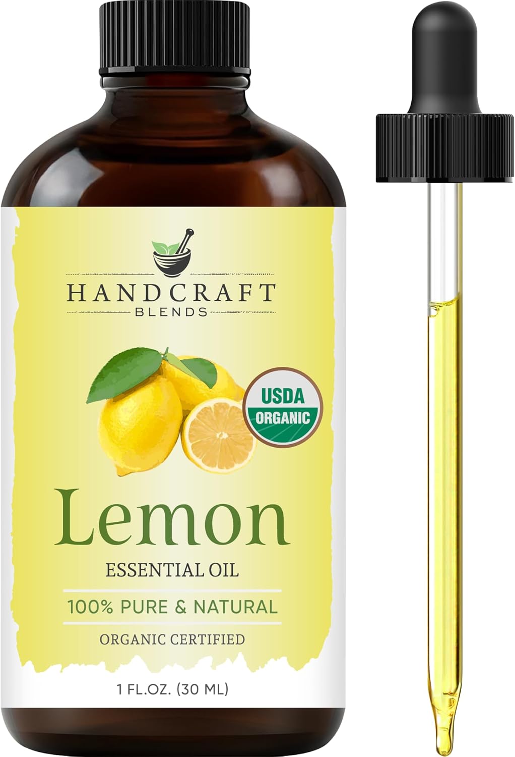 Handcraft Blends Organic Lemon Essential Oil 1 Fl Oz