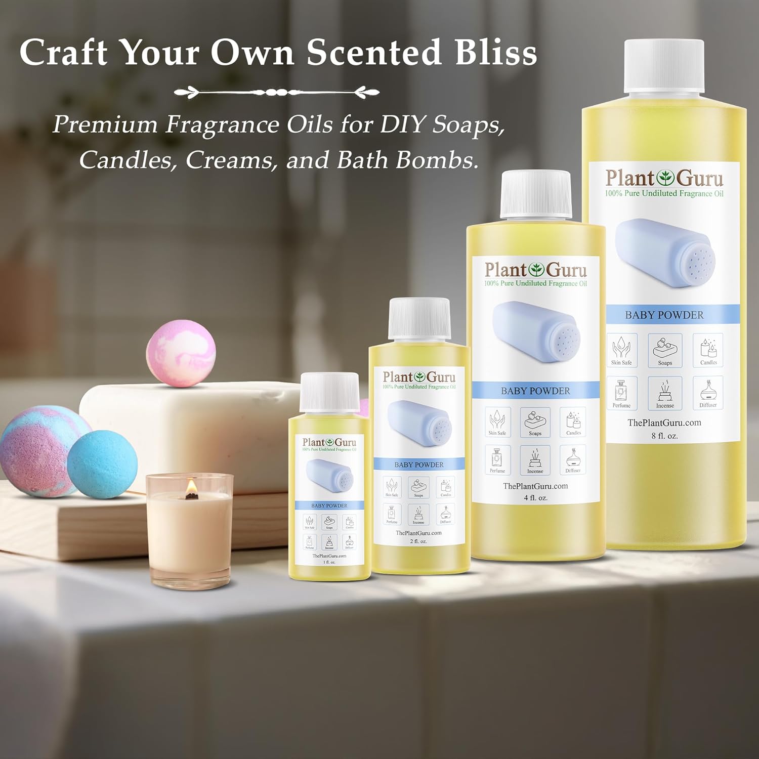 Baby Powder Fragrance Oil 8 Fl Oz for Aromatherapy and DIY Projects