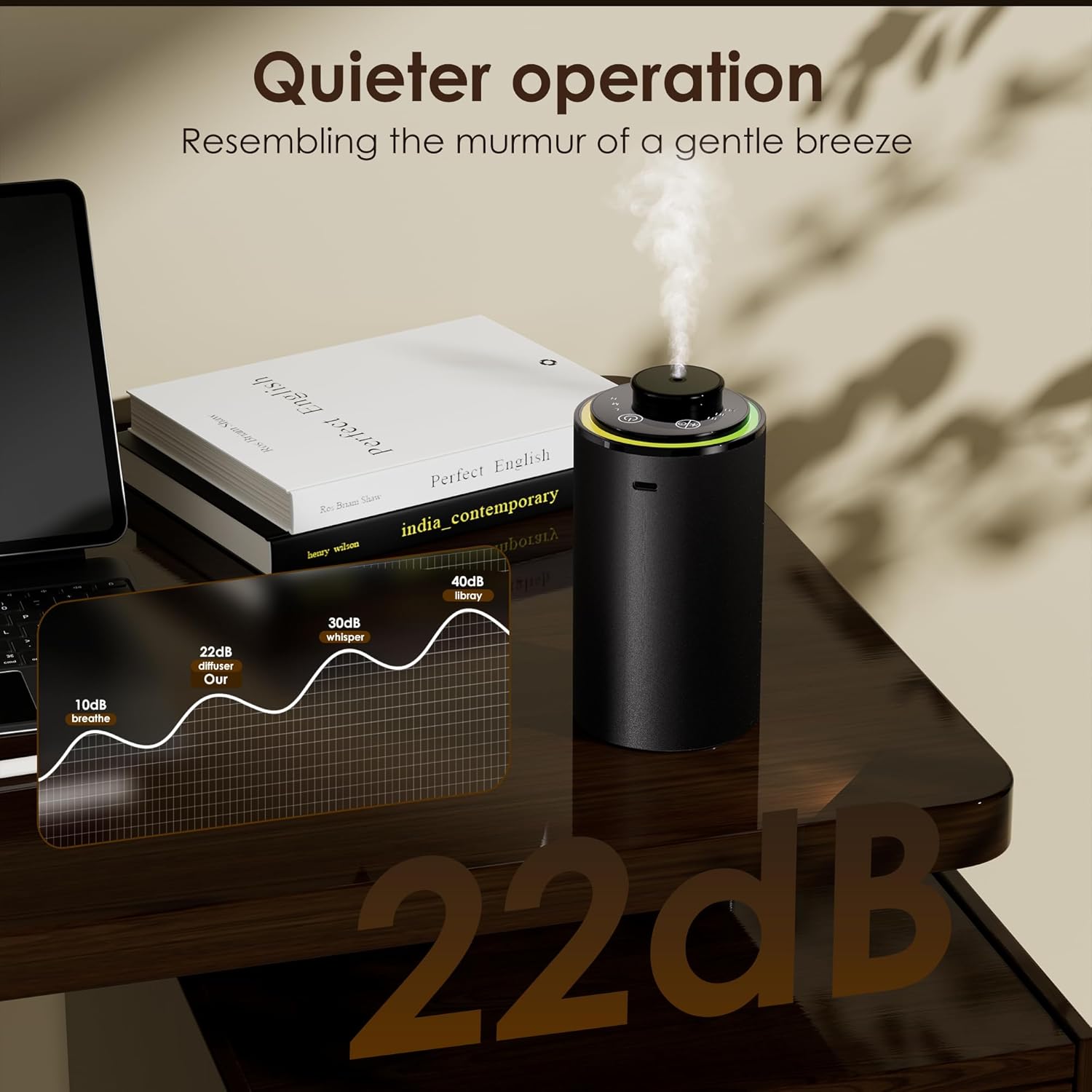Waterless Essential Oil Diffuser with Light Show and 3 Timer Settings