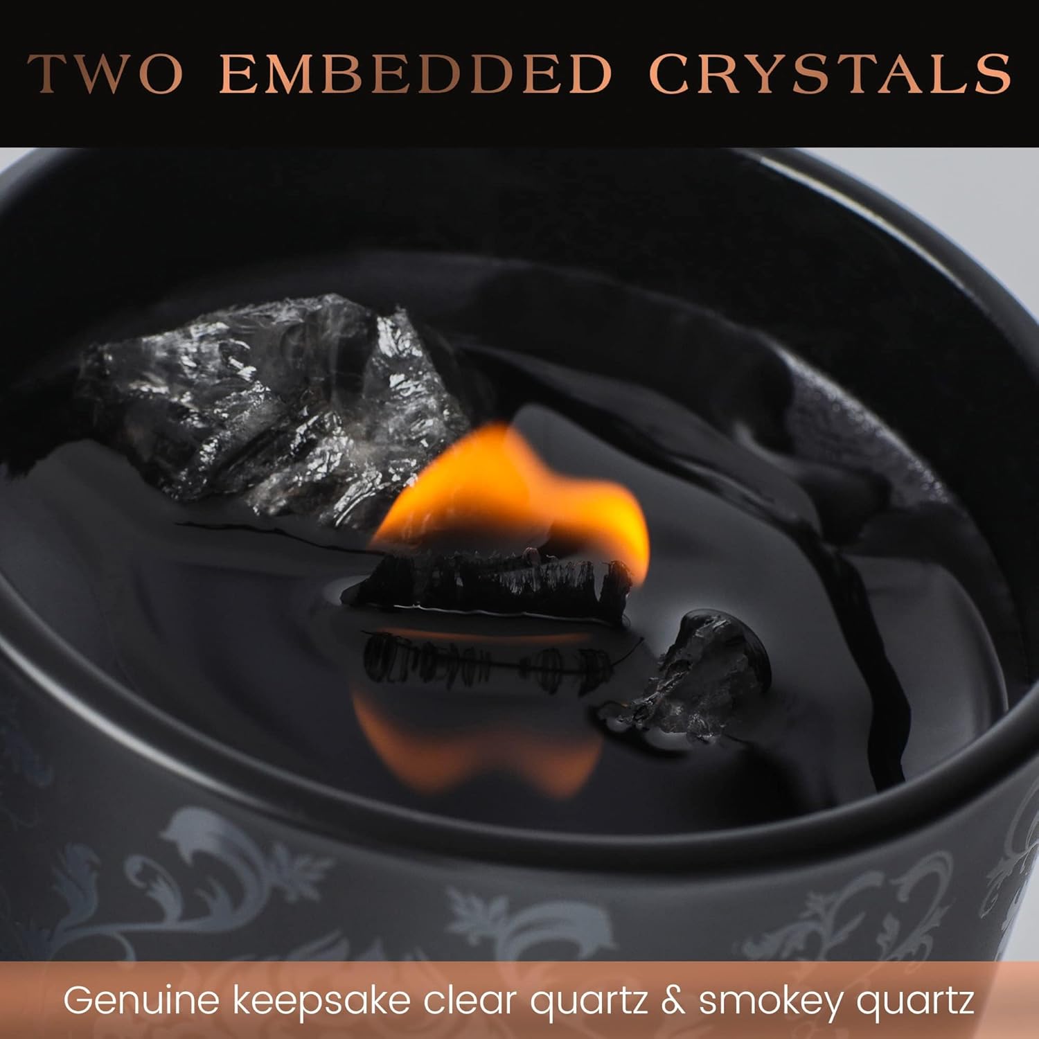 Deep Eden Scented Candle with Crystal 74 Oz Black