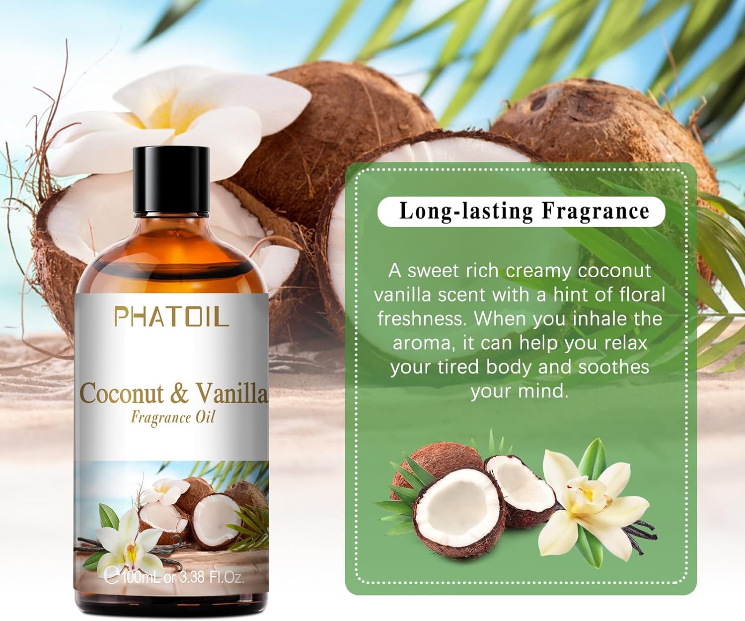 PHATOIL Coconut Vanilla Aromatherapy Oils 100ml