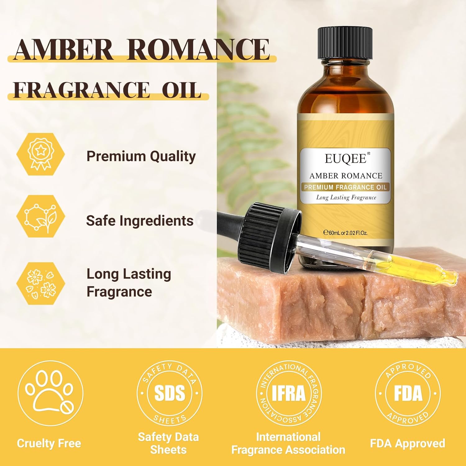 EUQEE Amber Romance Fragrance Oil 60ml