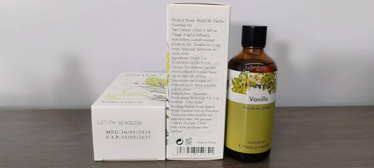 100ML Pure Vanilla Essential Oil for Diffuser and Aromatherapy