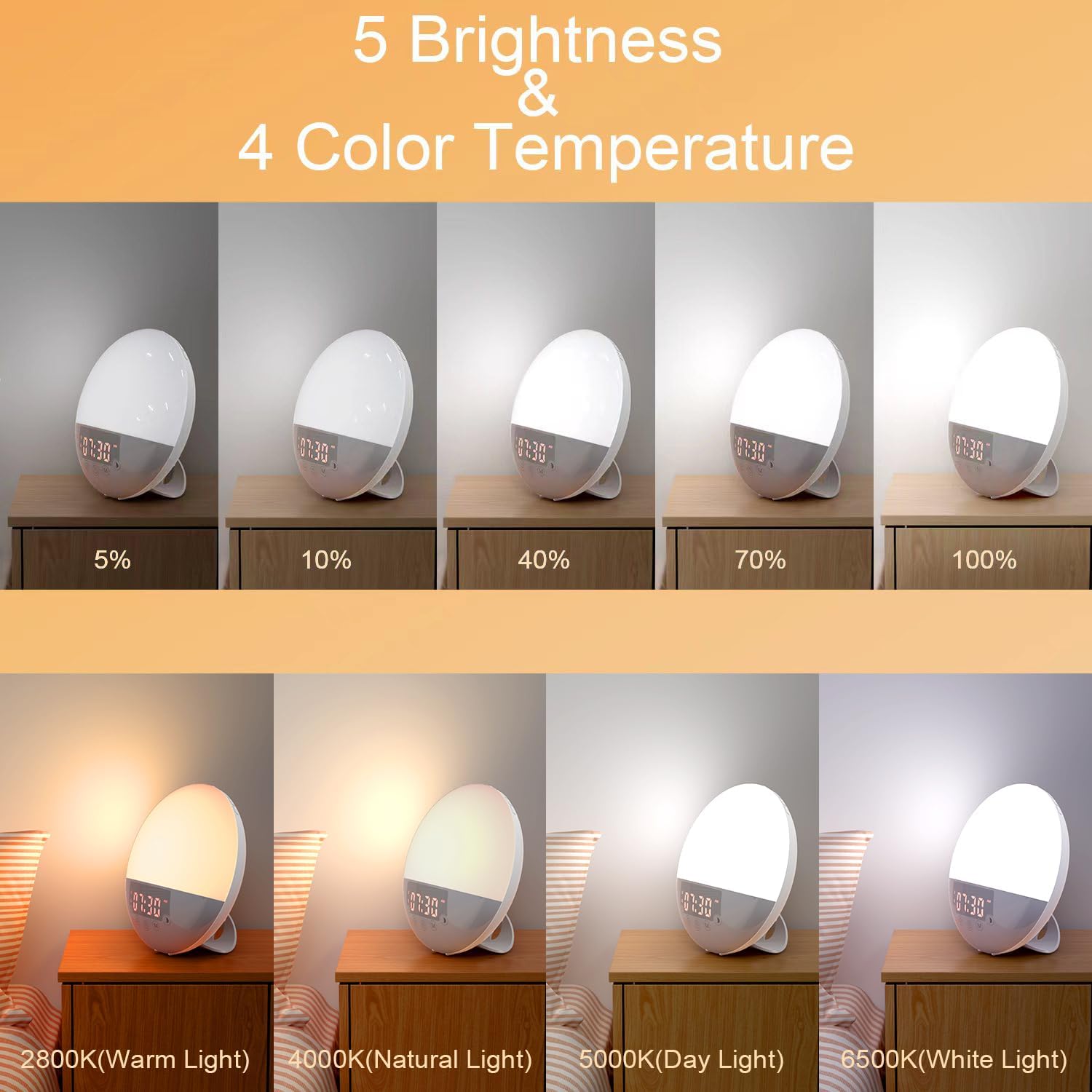 RICIAL Sunrise Alarm Clock with Wake Up Light