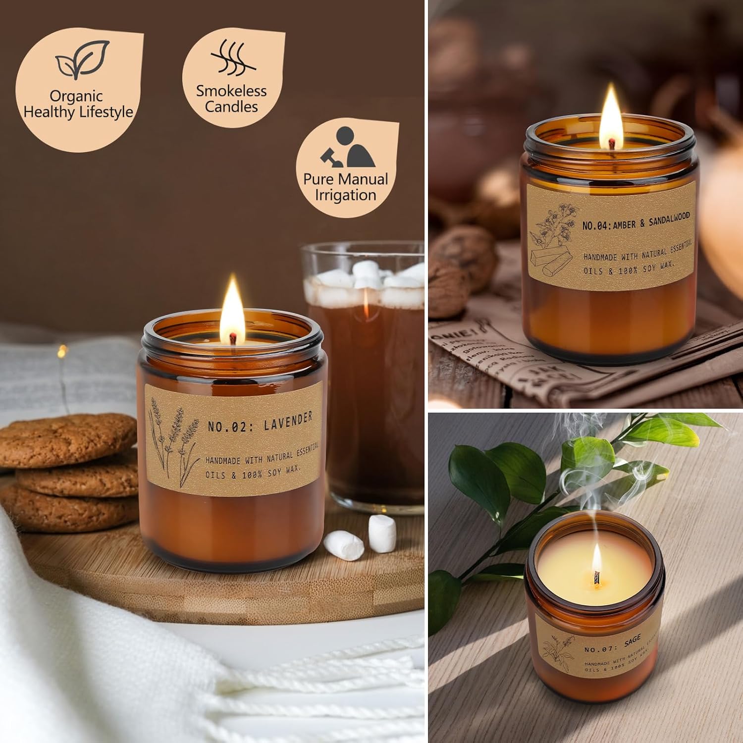YINUO LIGHT Aromatherapy Candles Set for Stress Relief and Relaxation