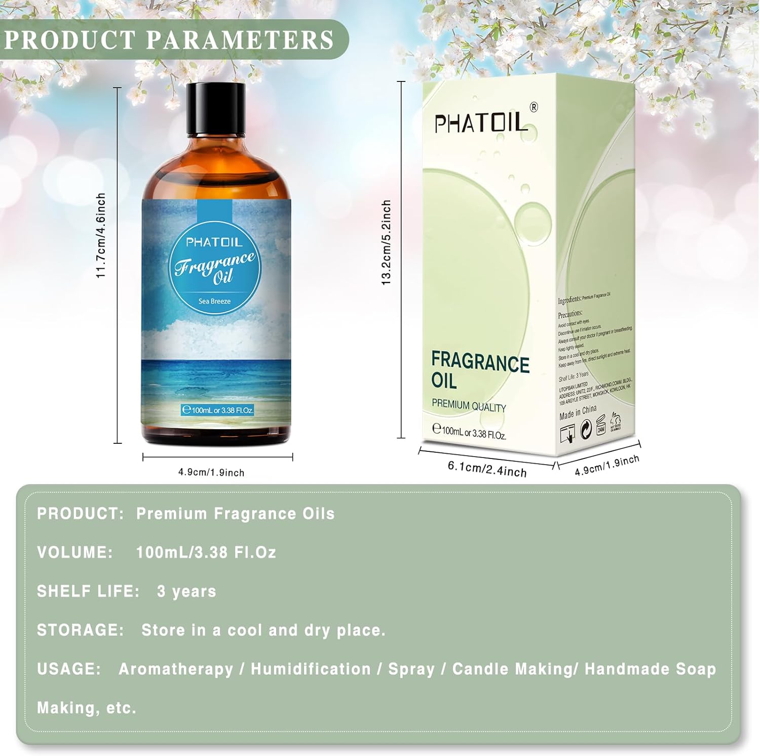 PHATOIL 338 FL OZ Sea Breeze Essential Oil - 100ml