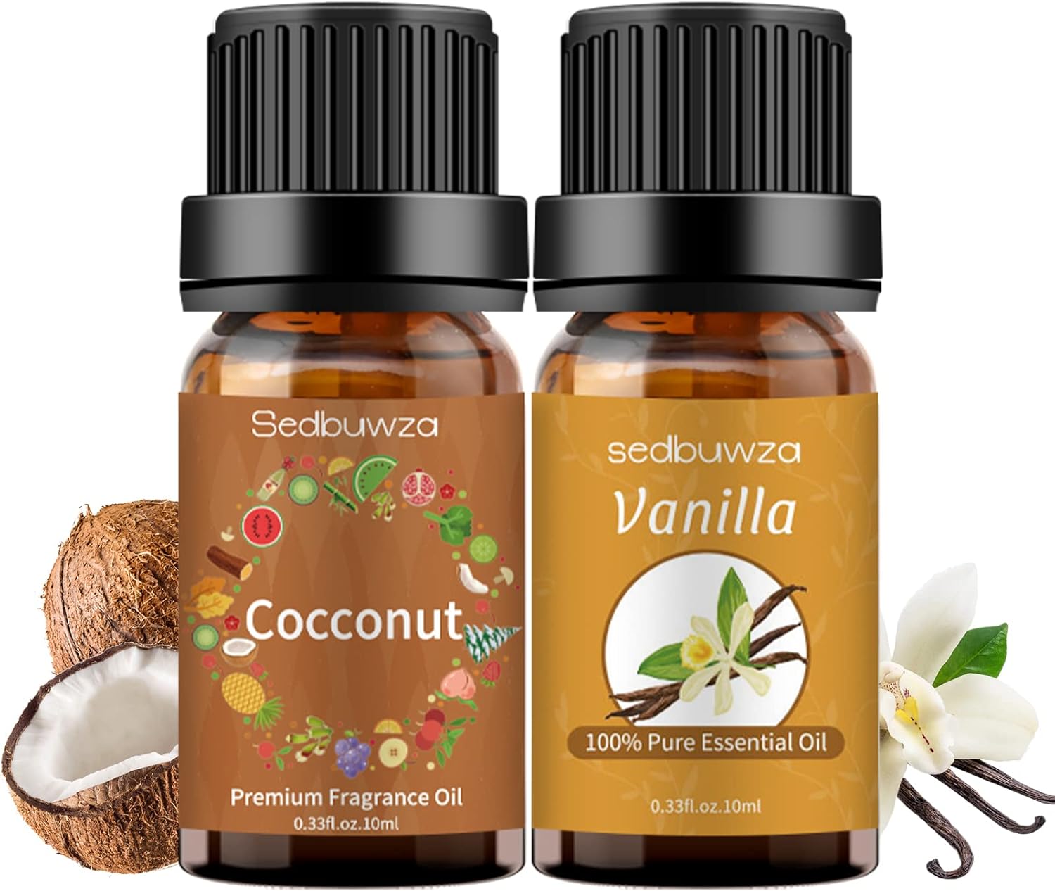 Sedbuwza Vanilla Coconut Essential Oil Set 2 x 10ml