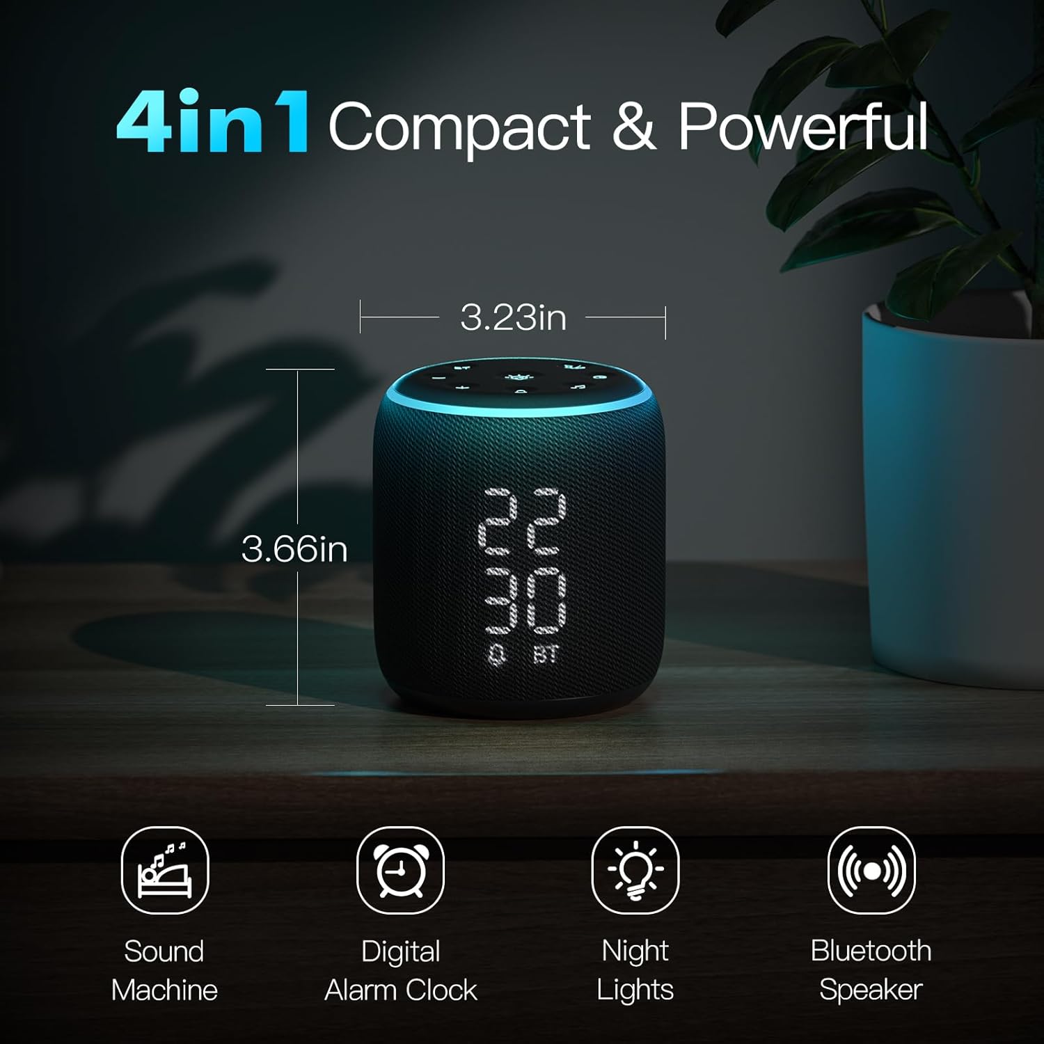 REACHER Sound Machine Alarm Clock for Kids