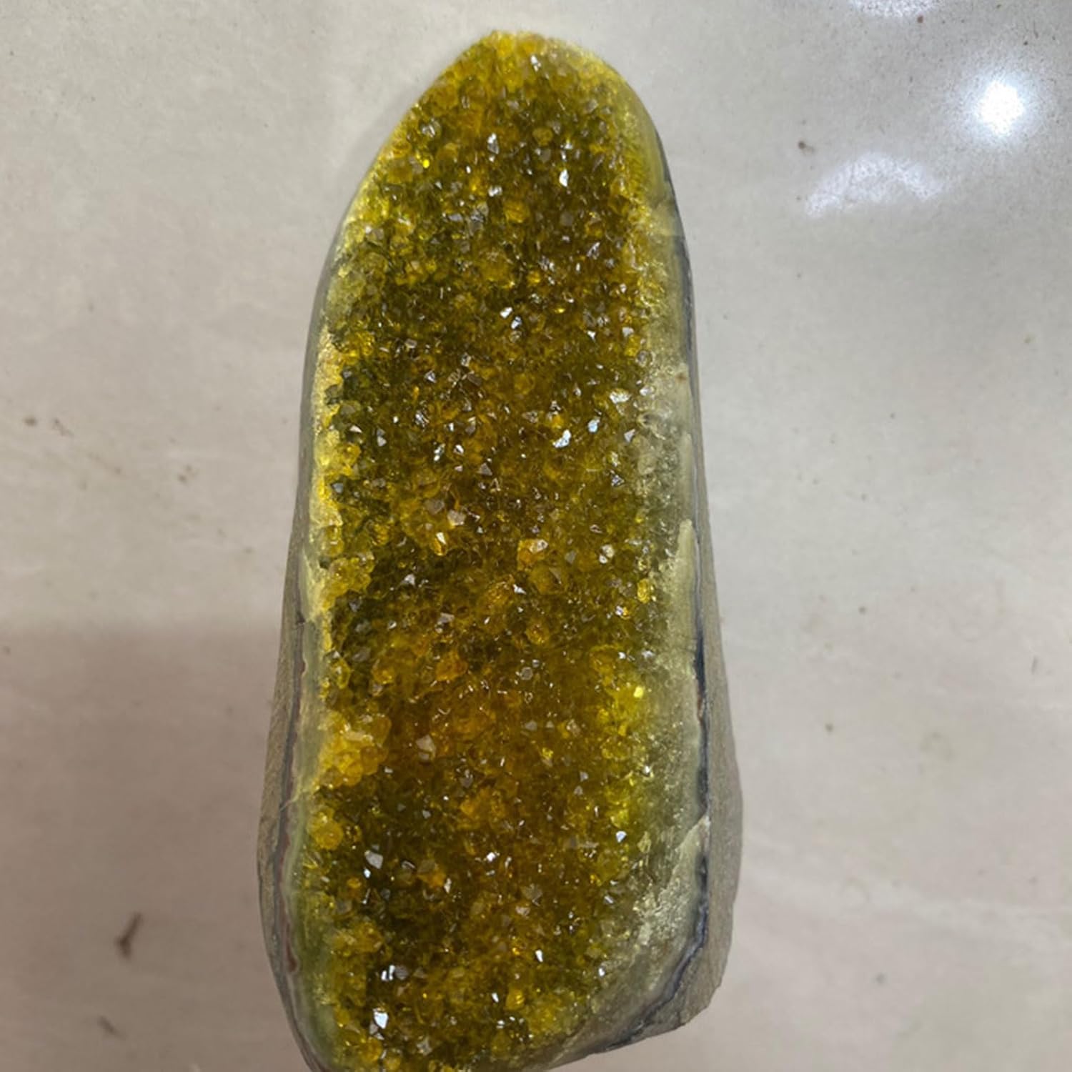 Natural Citrine Crystal Cluster Geode for Home Decoration