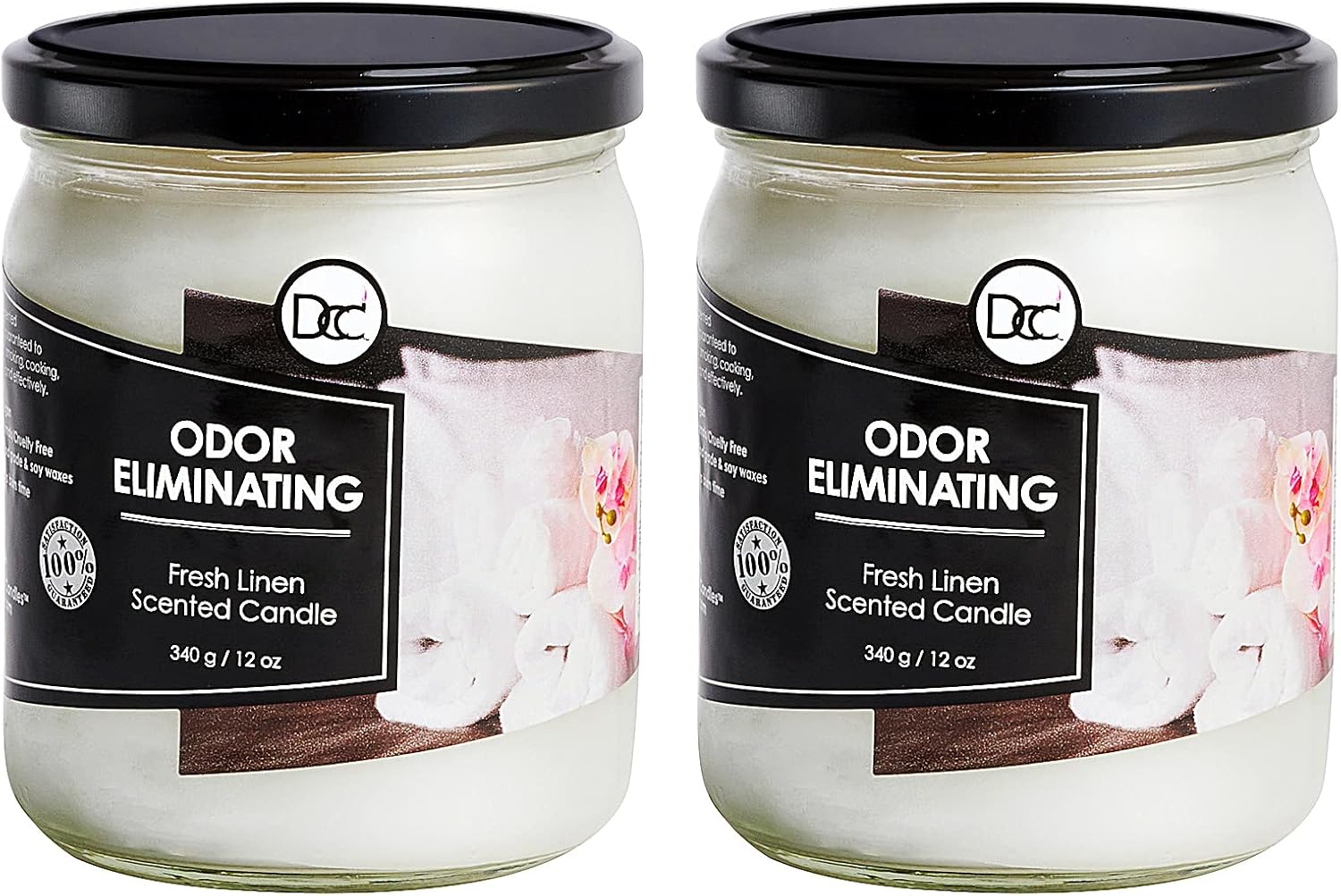 Fresh Linen Two Pack Aromatherapy Candles with High Fragrance