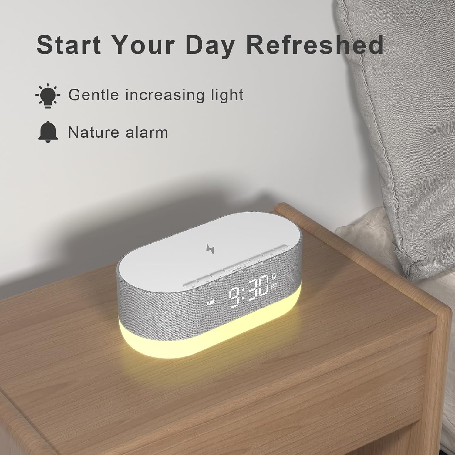 HOUSBAY 3 in 1 Sound Machine Alarm Clock Wireless Charger