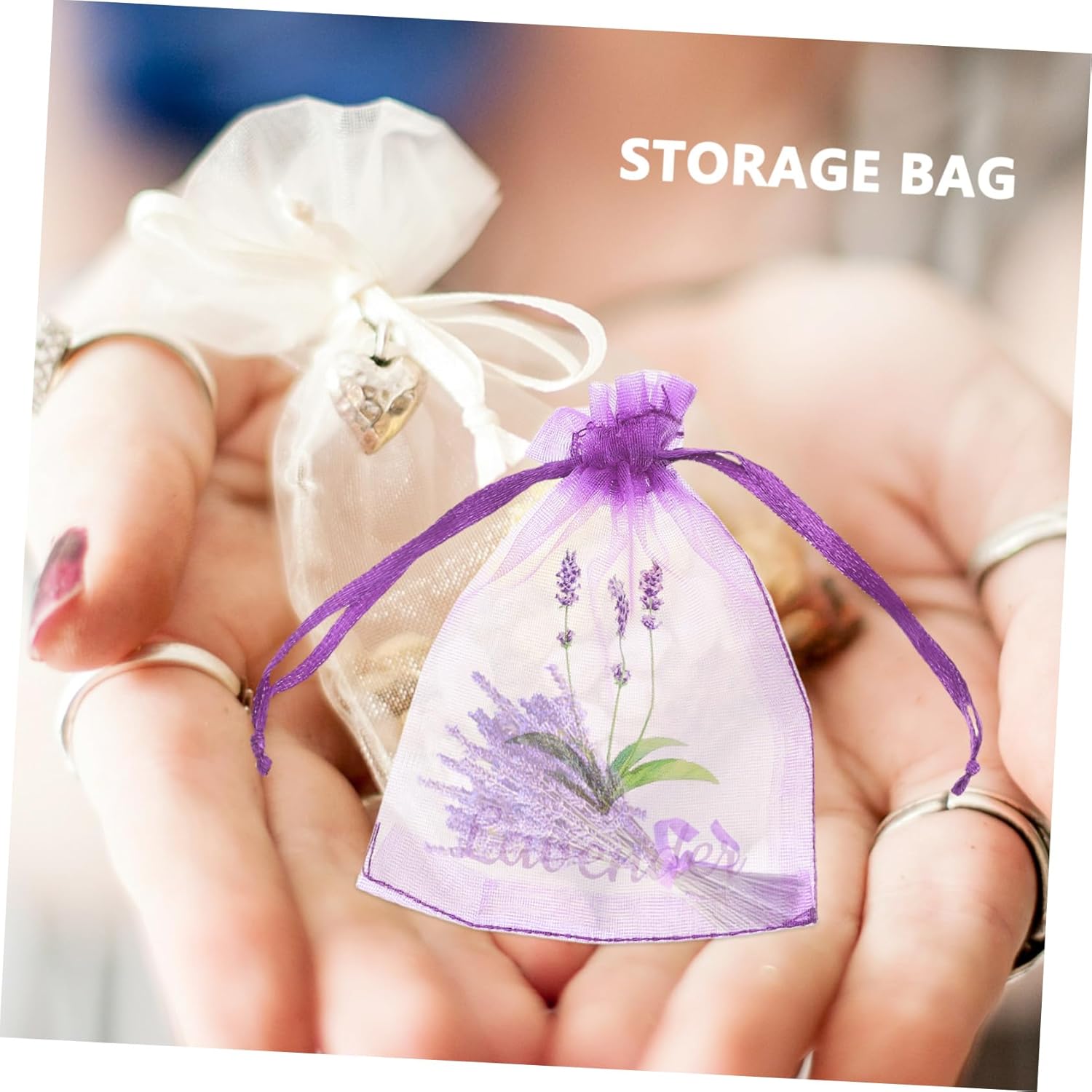 Garneck 20pcs Lavender Sachet Empty Drawstring Bags for Dried Flowers and Herbs