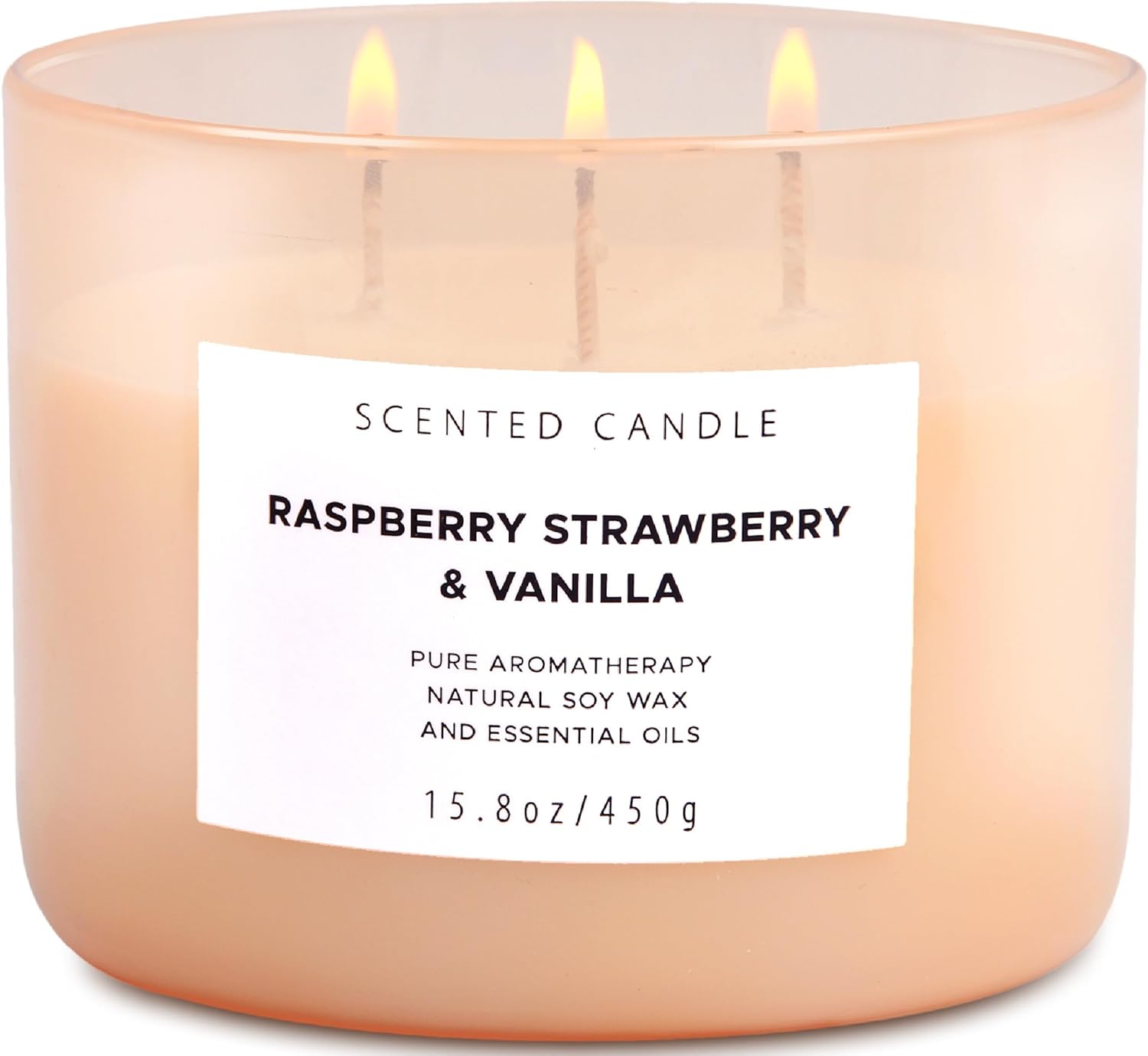 Raspberry Strawberry Vanilla 3 Wick Scented Candle