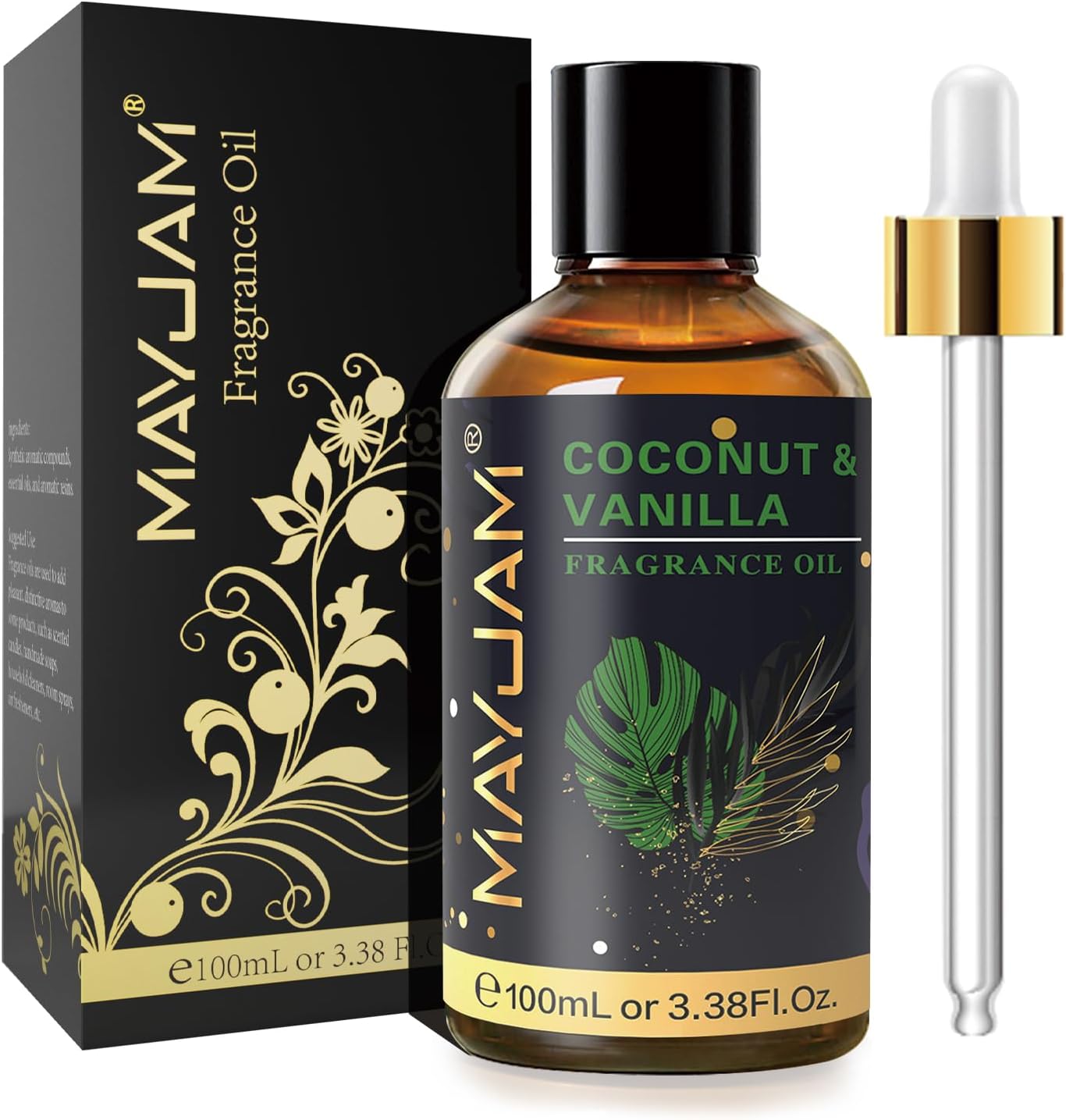 MAYJAM 100ML Coconut Vanilla Fragrance Oil with Glass Dropper