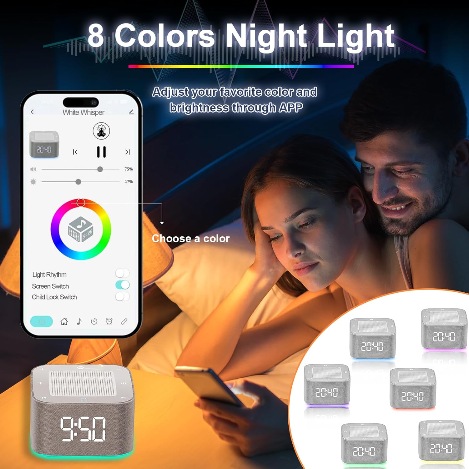 Sound Machine Alarm Clock with 32 Soothing Sounds