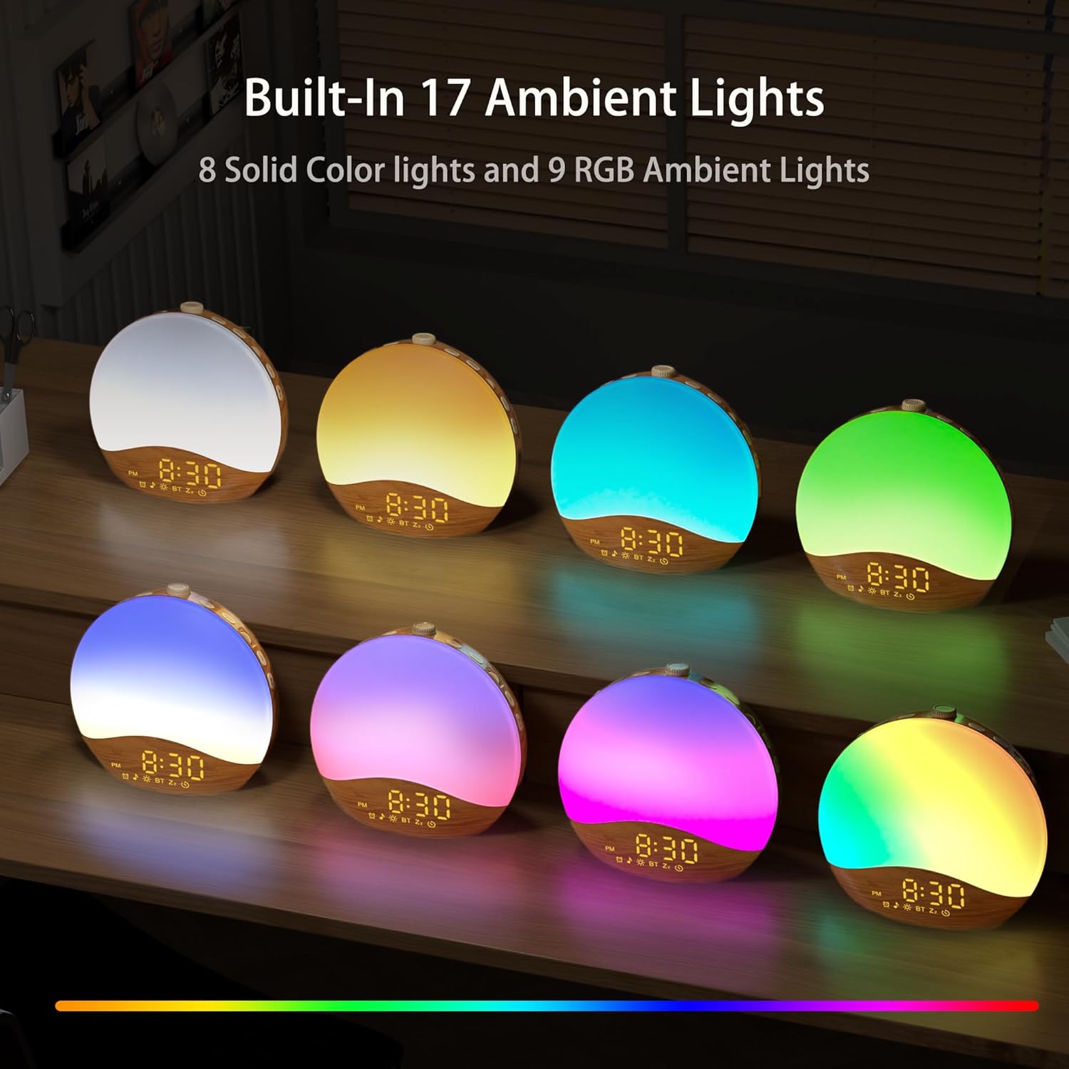 JALL Sunrise Alarm Clock with 26 Sounds and 17 NightLights