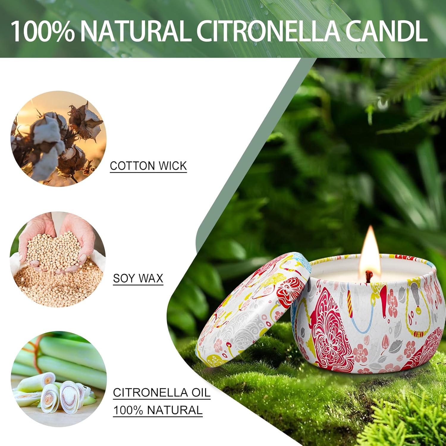 Feibao Citronella Candles 12Pack 360 Hour Burn